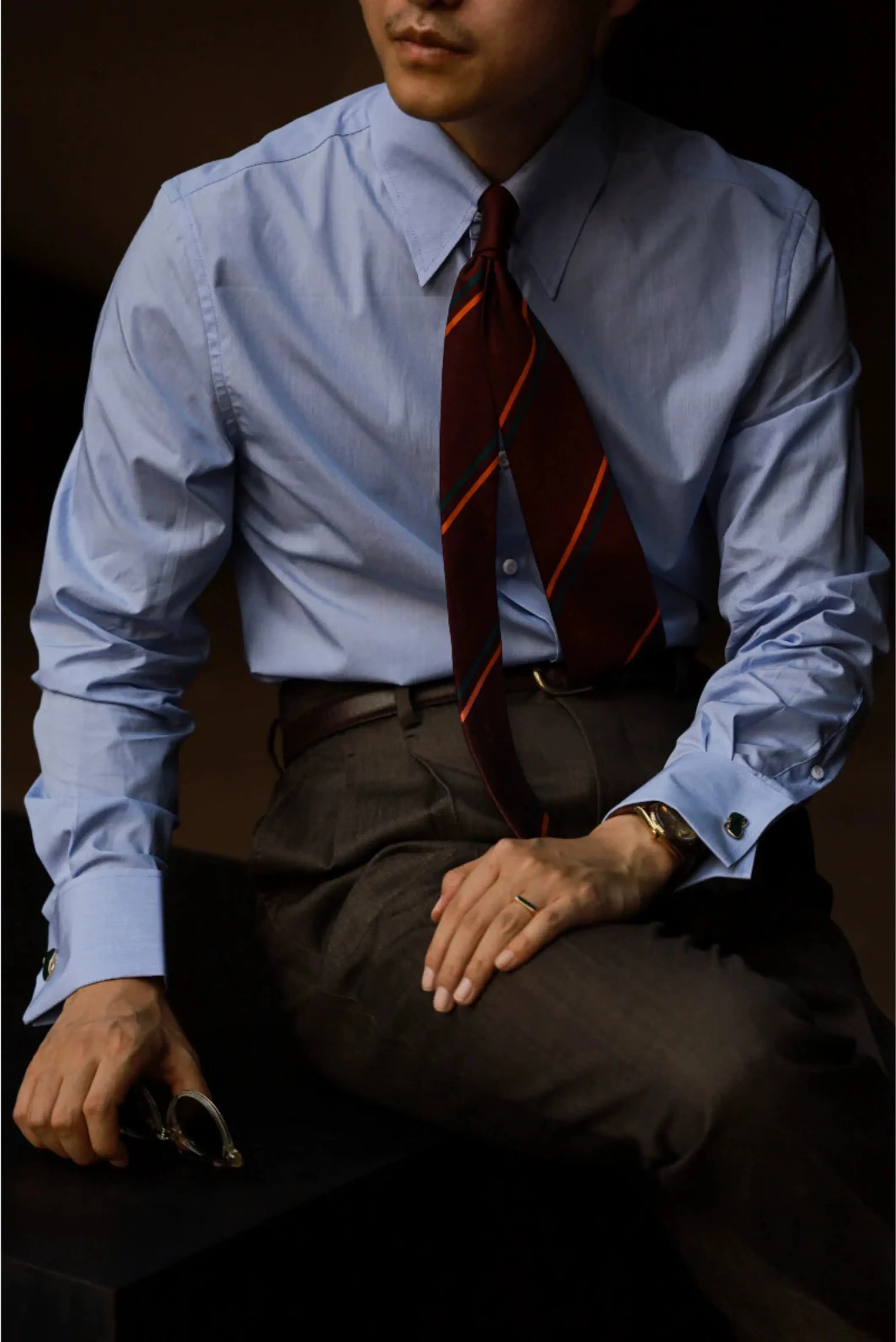Ocean Blue Cotton Dress Shirt