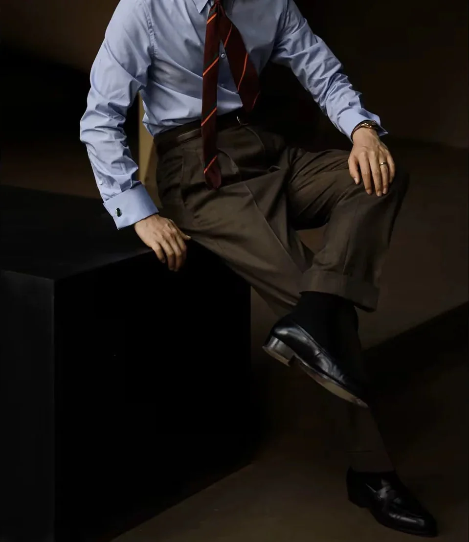 Ocean Blue Cotton Dress Shirt - Image 4