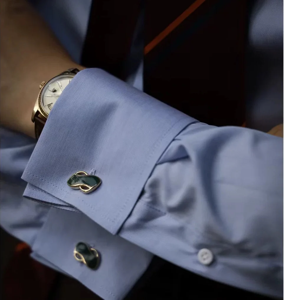 Ocean Blue Cotton Dress Shirt - Image 5