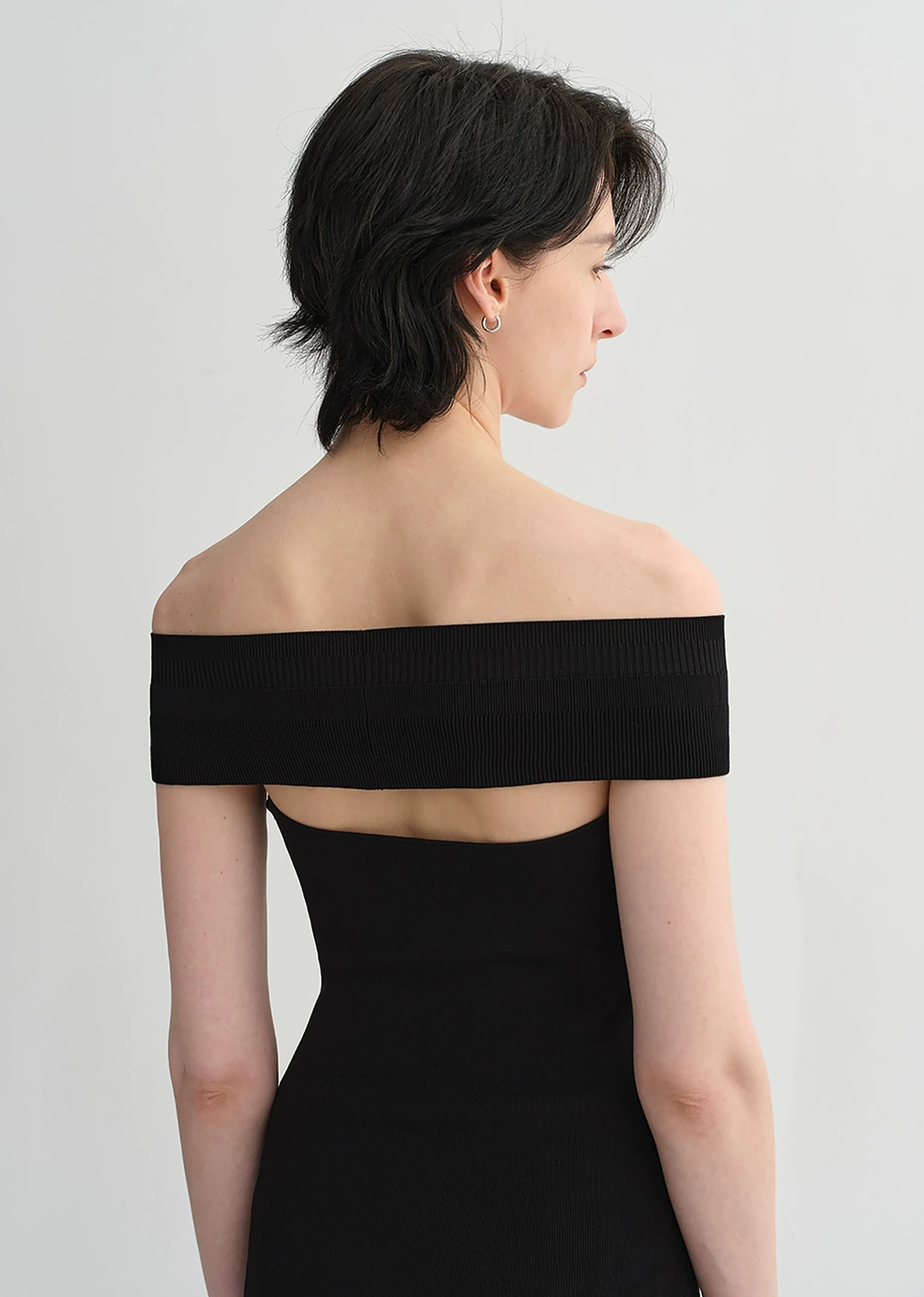 Off-Shoulder Ribbed Knit Top - Image 3