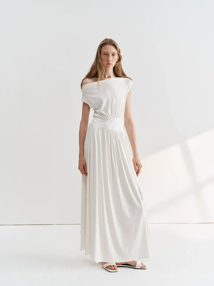Off-Shoulder White Maxi Dress - Image 5
