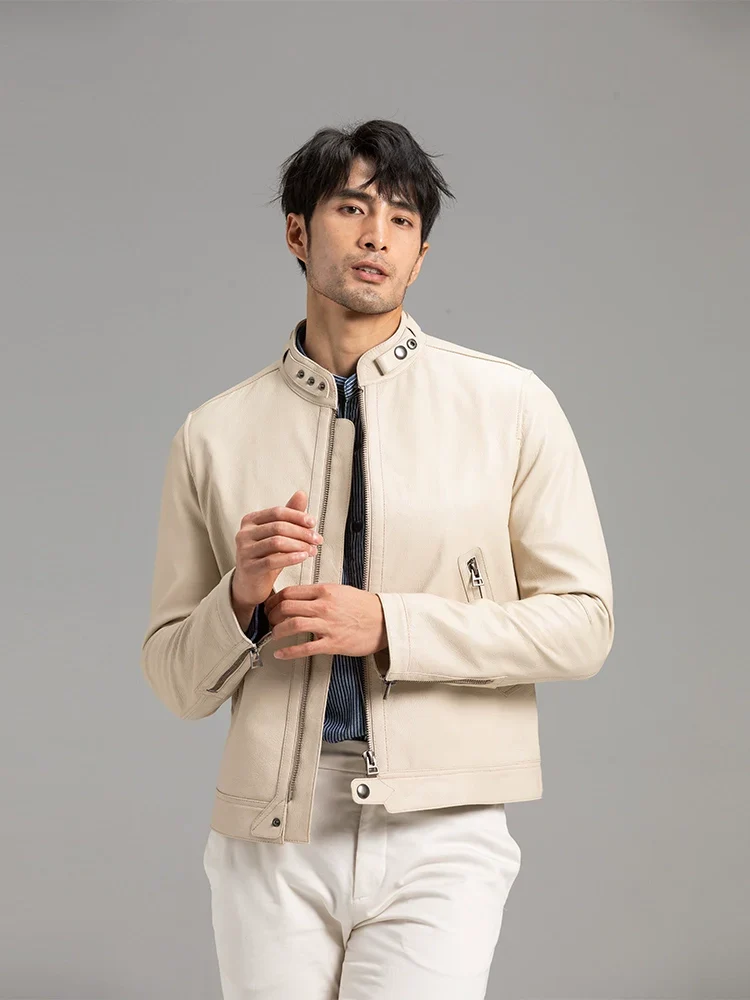 Off-White Goatskin Stand-Collar Jacket