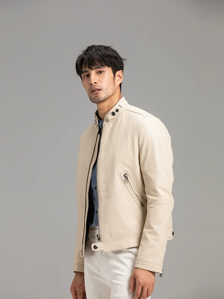 Off-White Goatskin Stand-Collar Jacket - Image 3