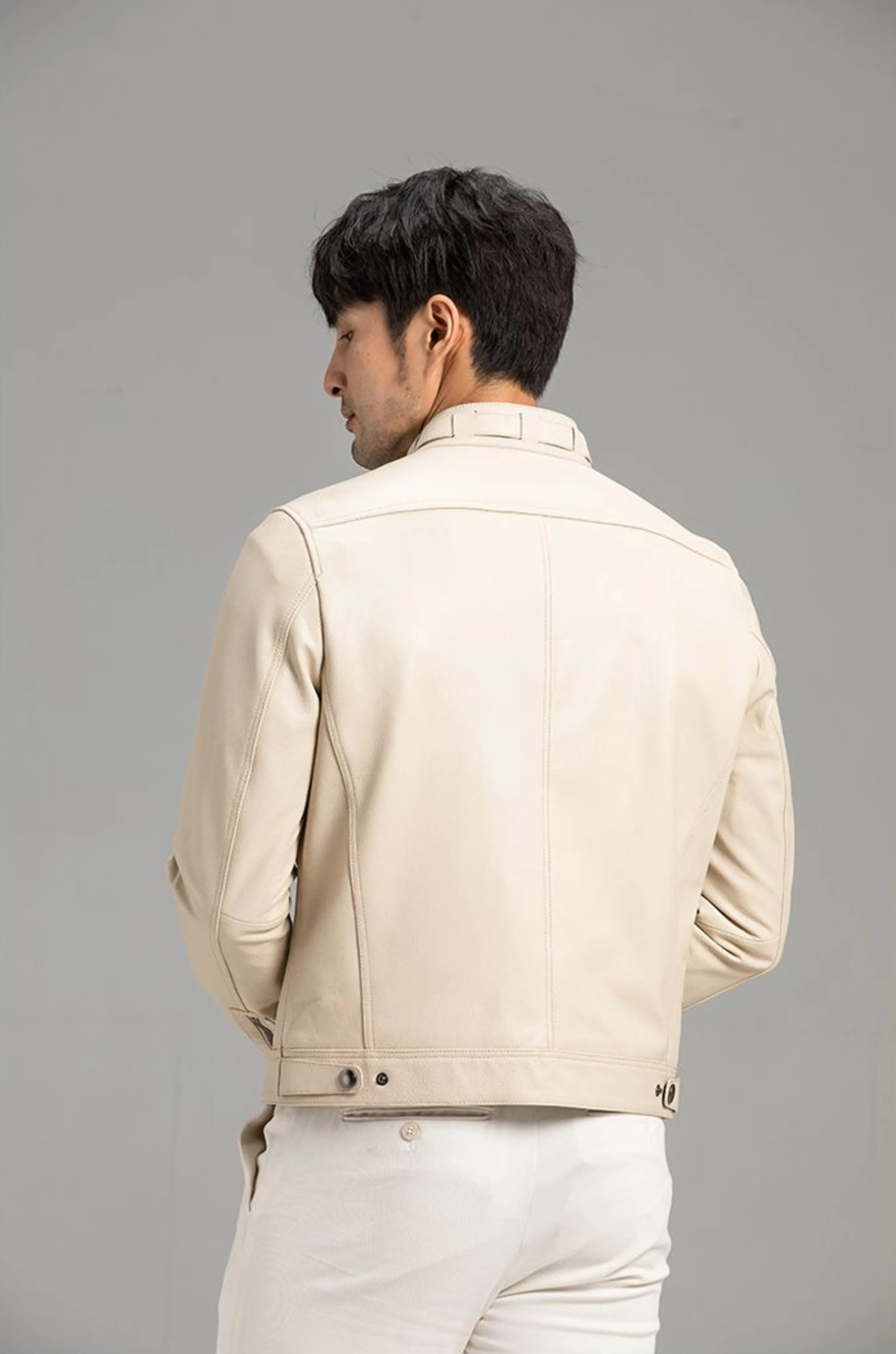 Off-White Goatskin Stand-Collar Jacket - Image 5