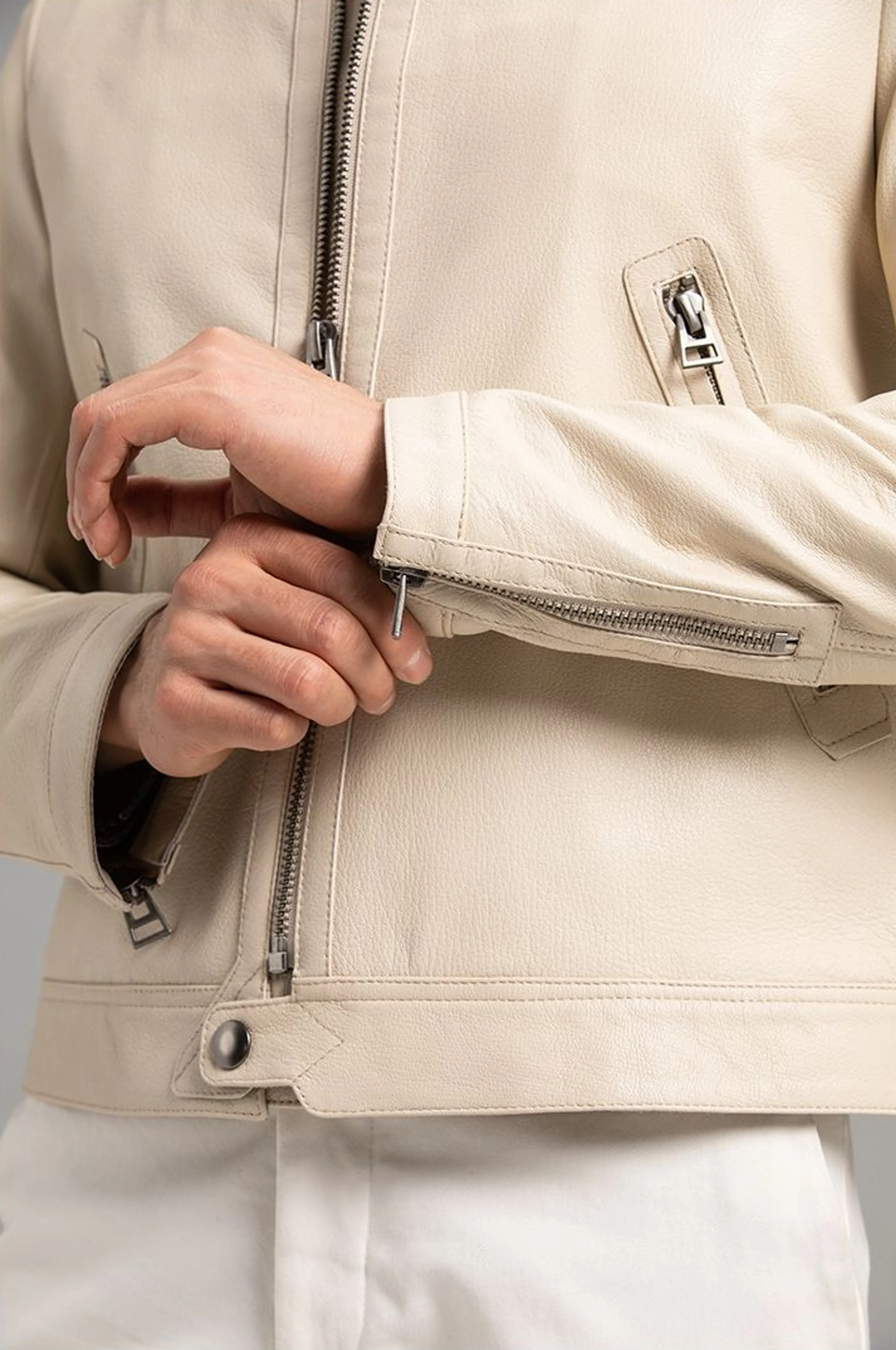 Off-White Goatskin Stand-Collar Jacket - Image 7