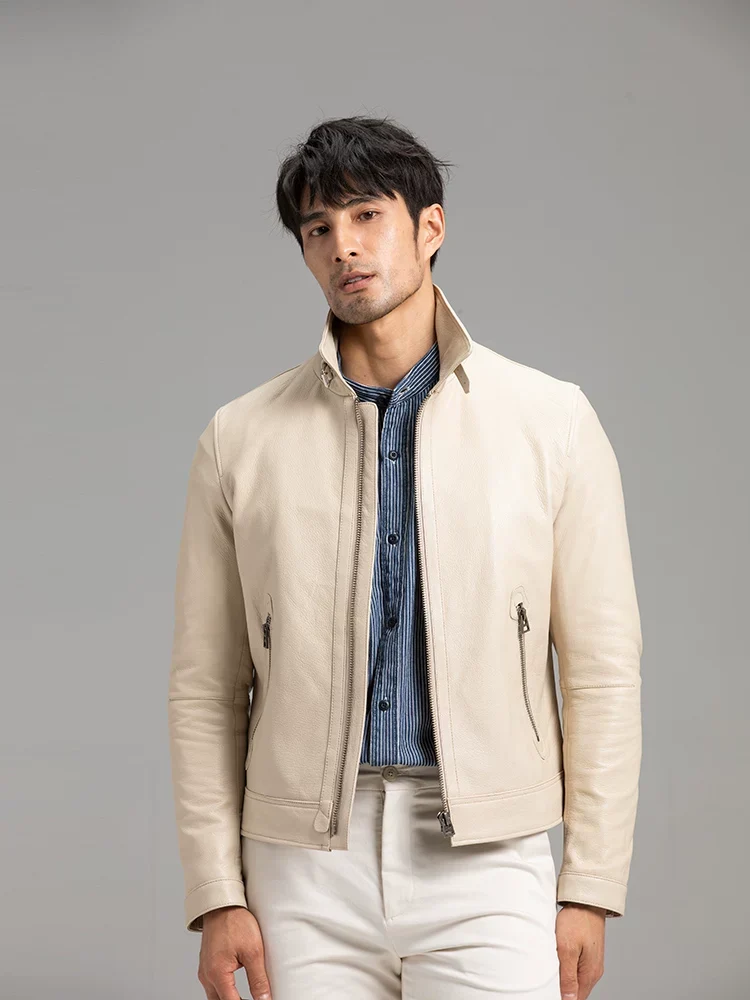 Off-White Lambskin Zip Jacket