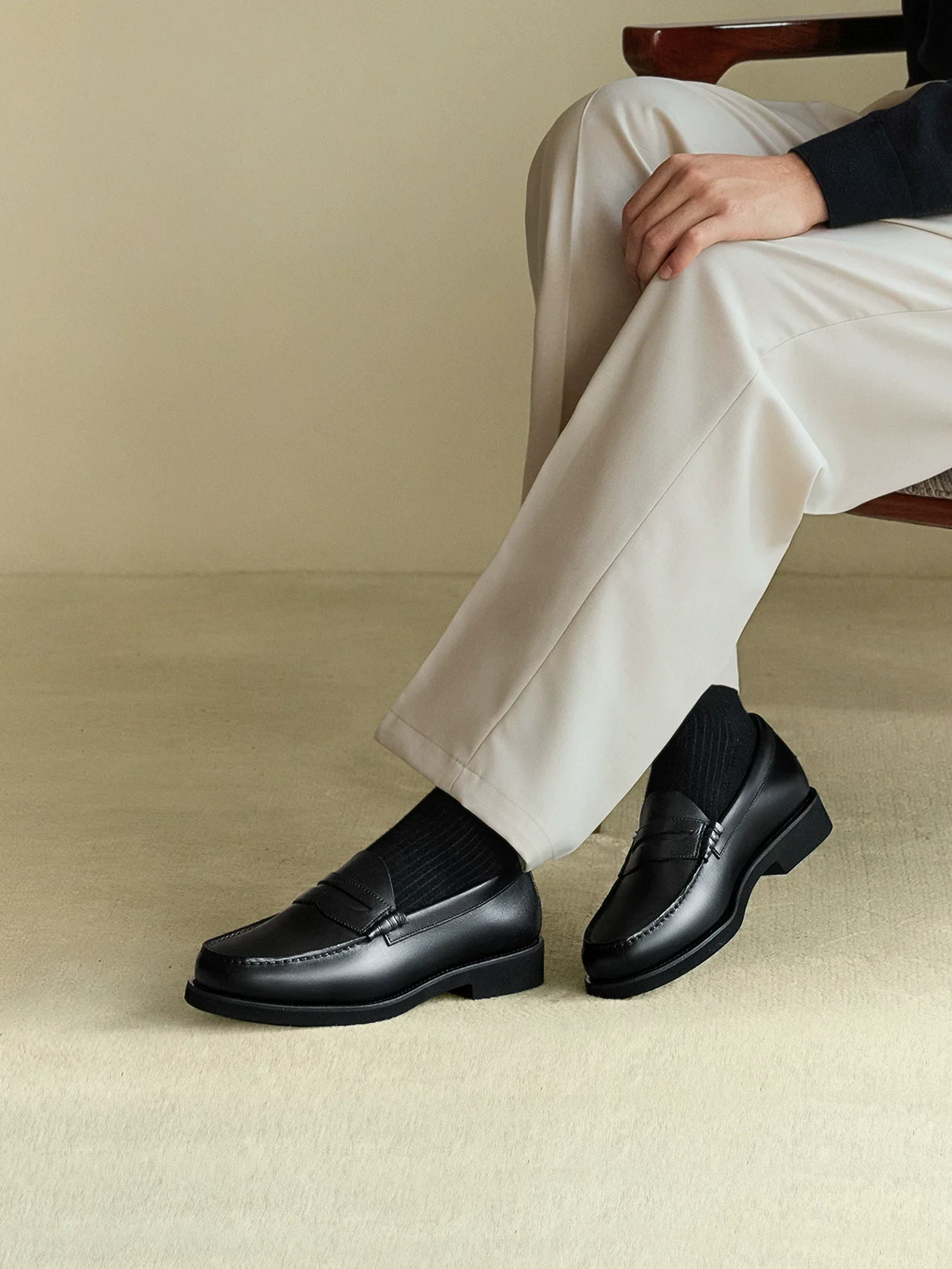 Oil-Wax Leather Penny Loafers - Image 5