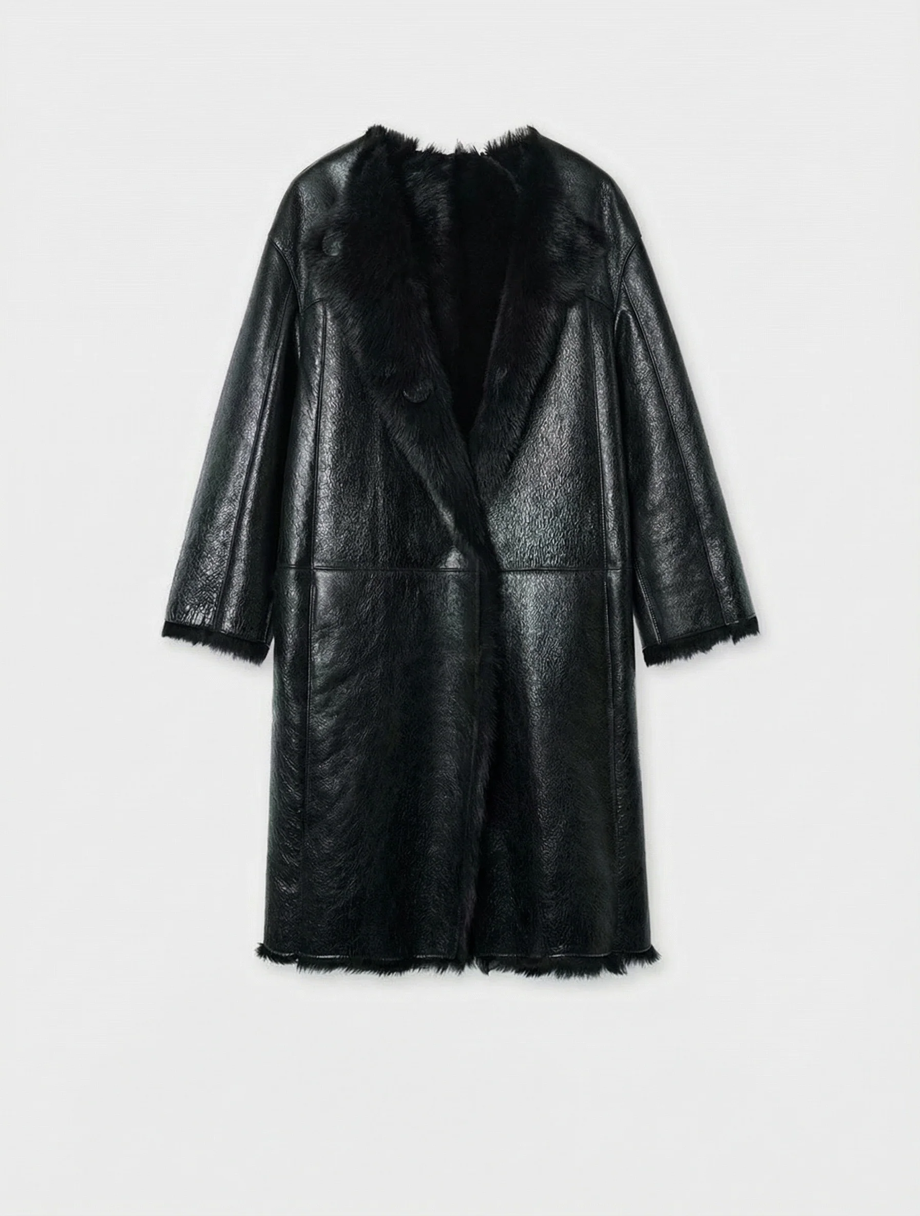 Oil-Waxed Shearling Coat - Image 6