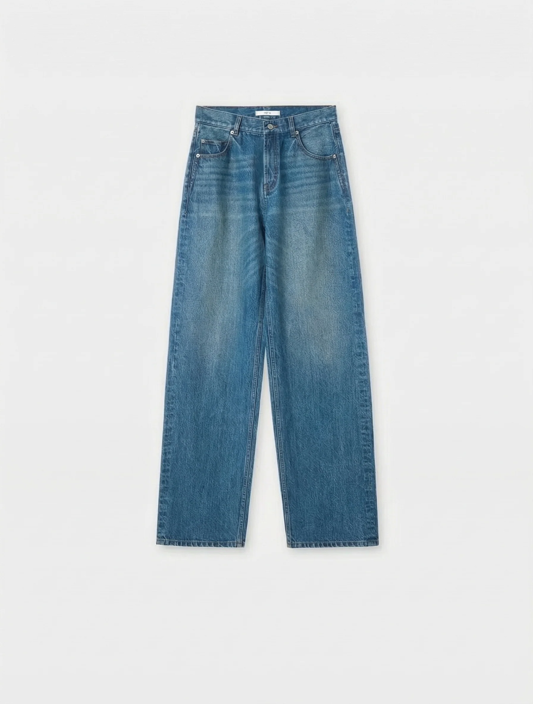 Okayama Washed Denim Cropped Jacket & Wide-Leg Jeans Set - Image 8