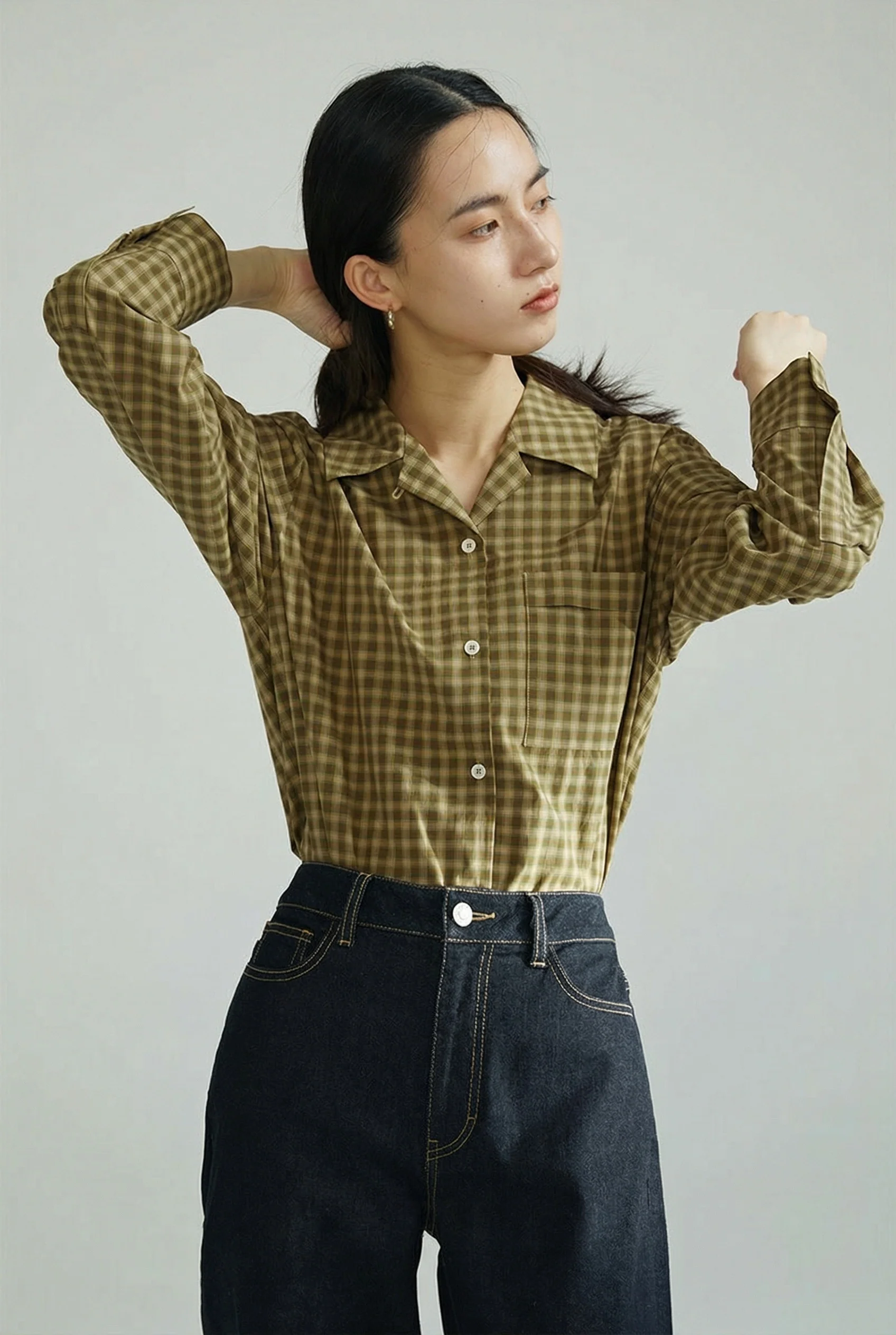 Olive Check Shirt - Image 2