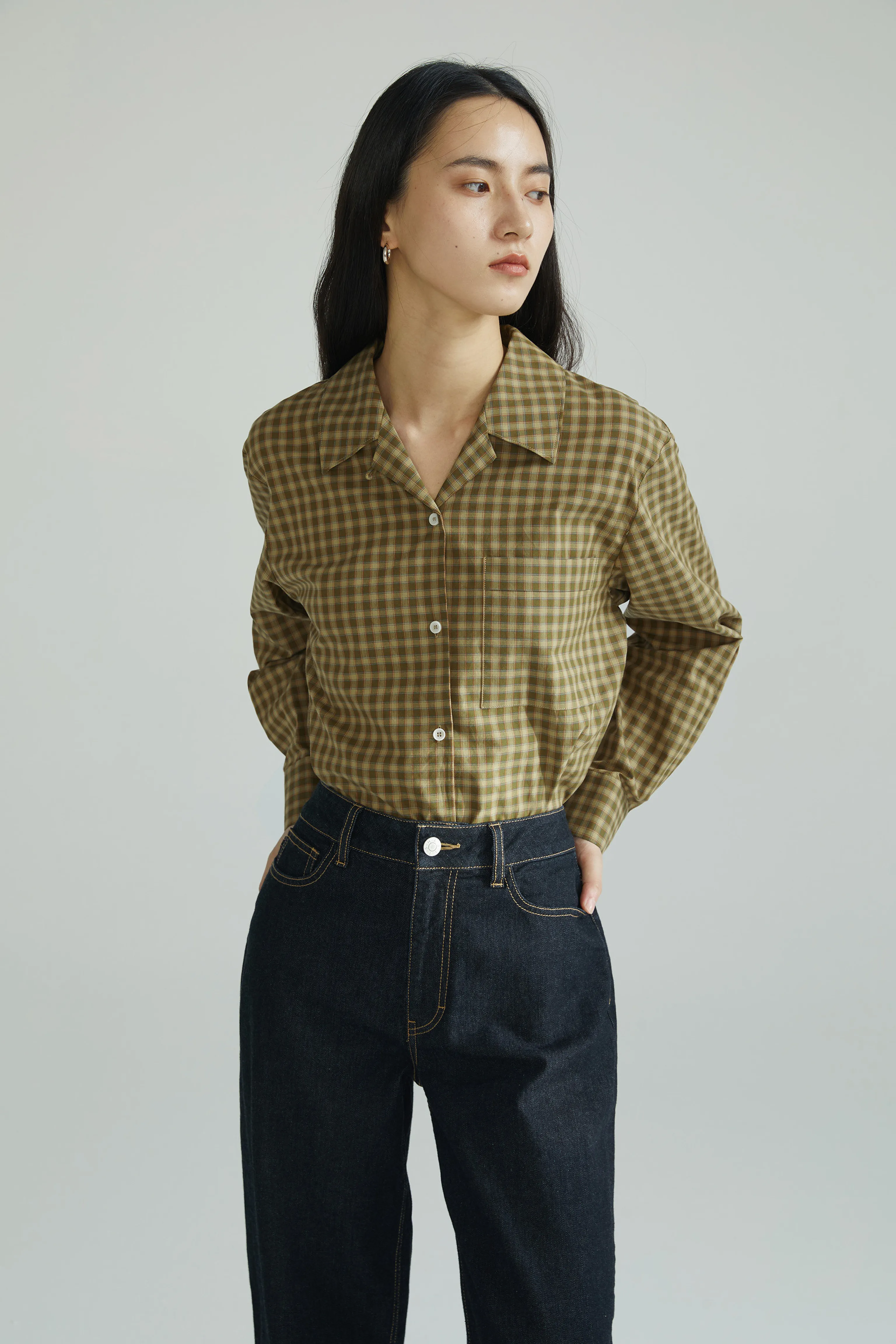 Olive Check Shirt - Image 5