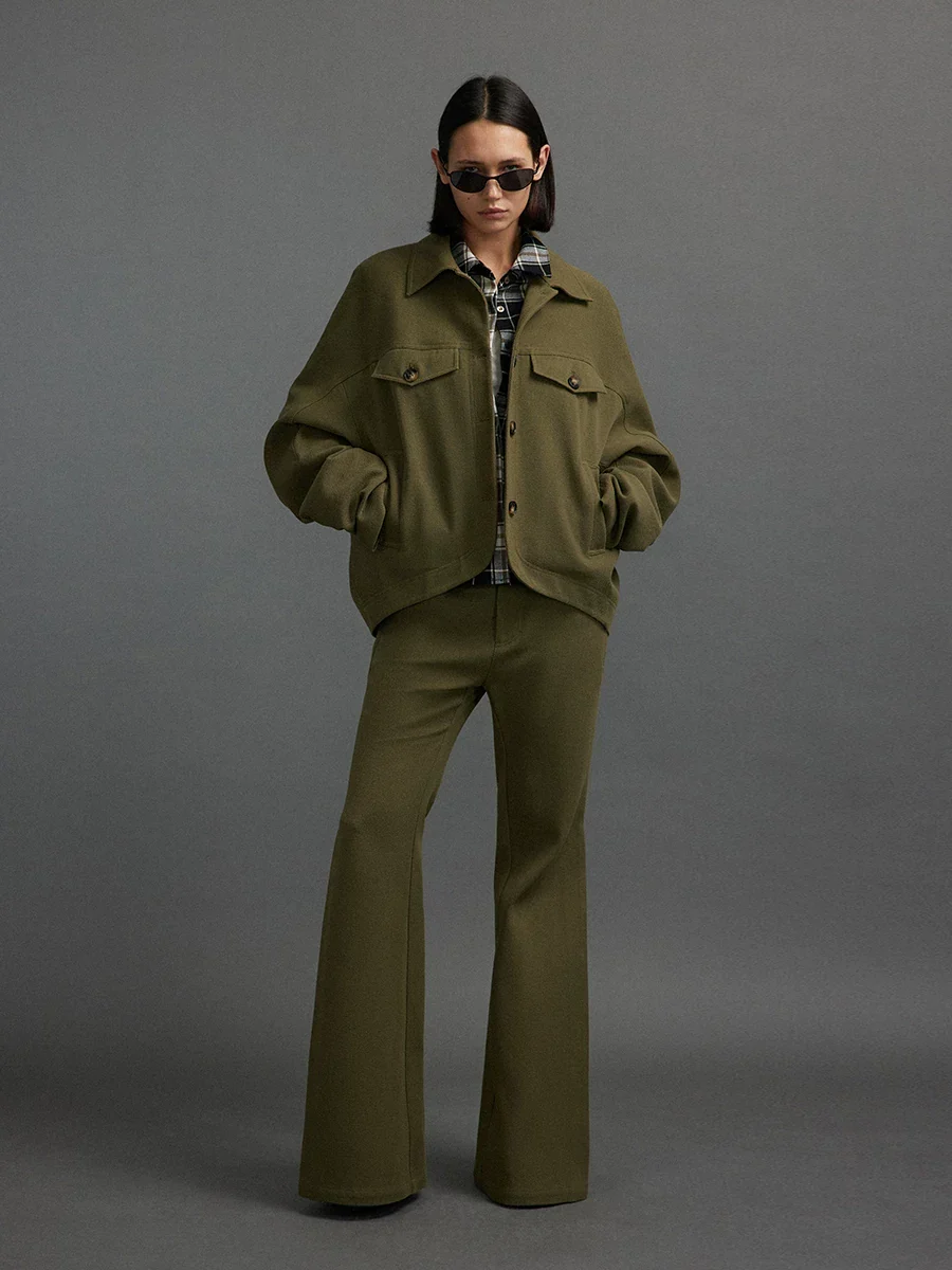 Olive Cropped Shacket - Image 2