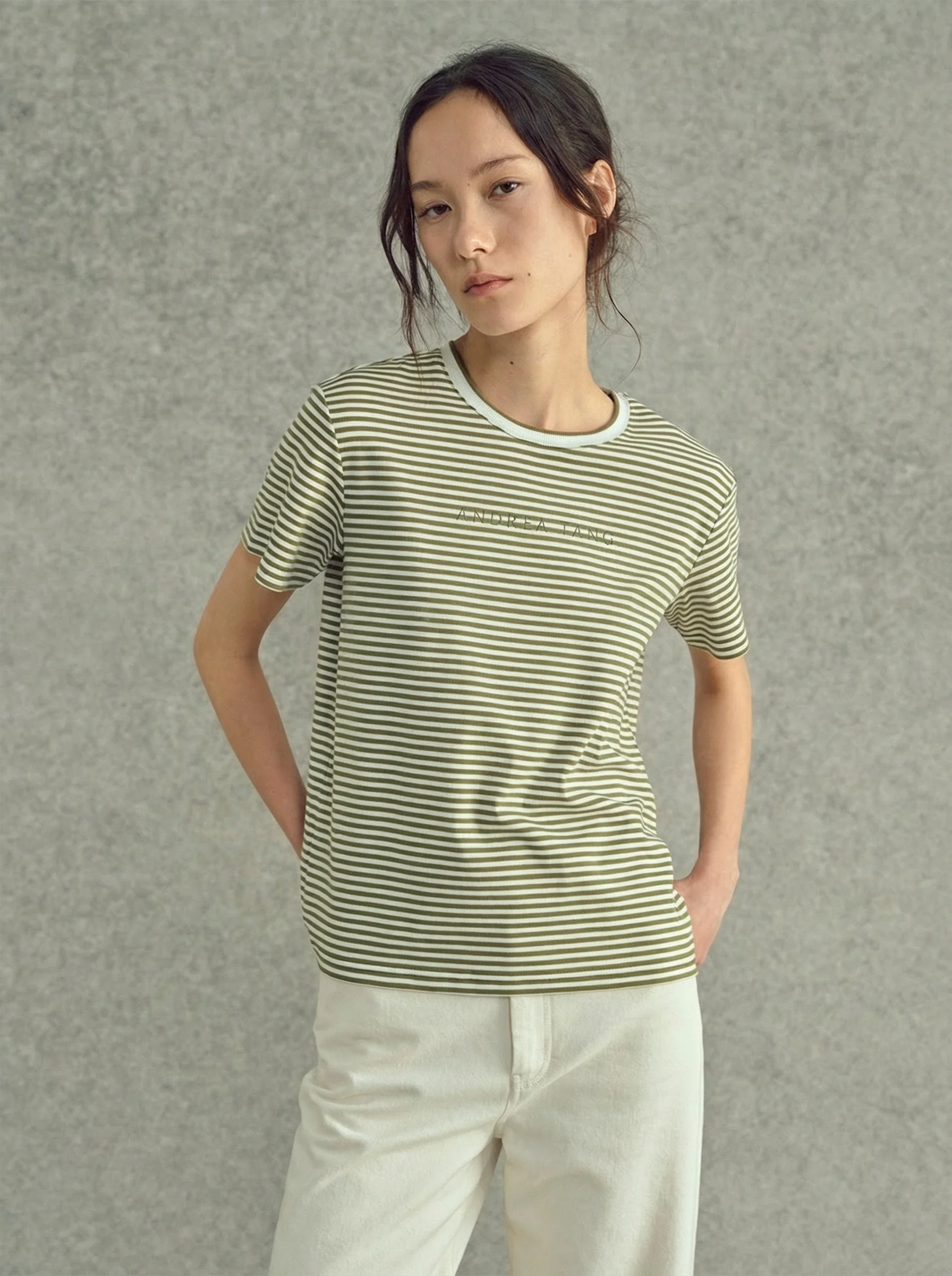 Olive Stripe Tee - Image 4