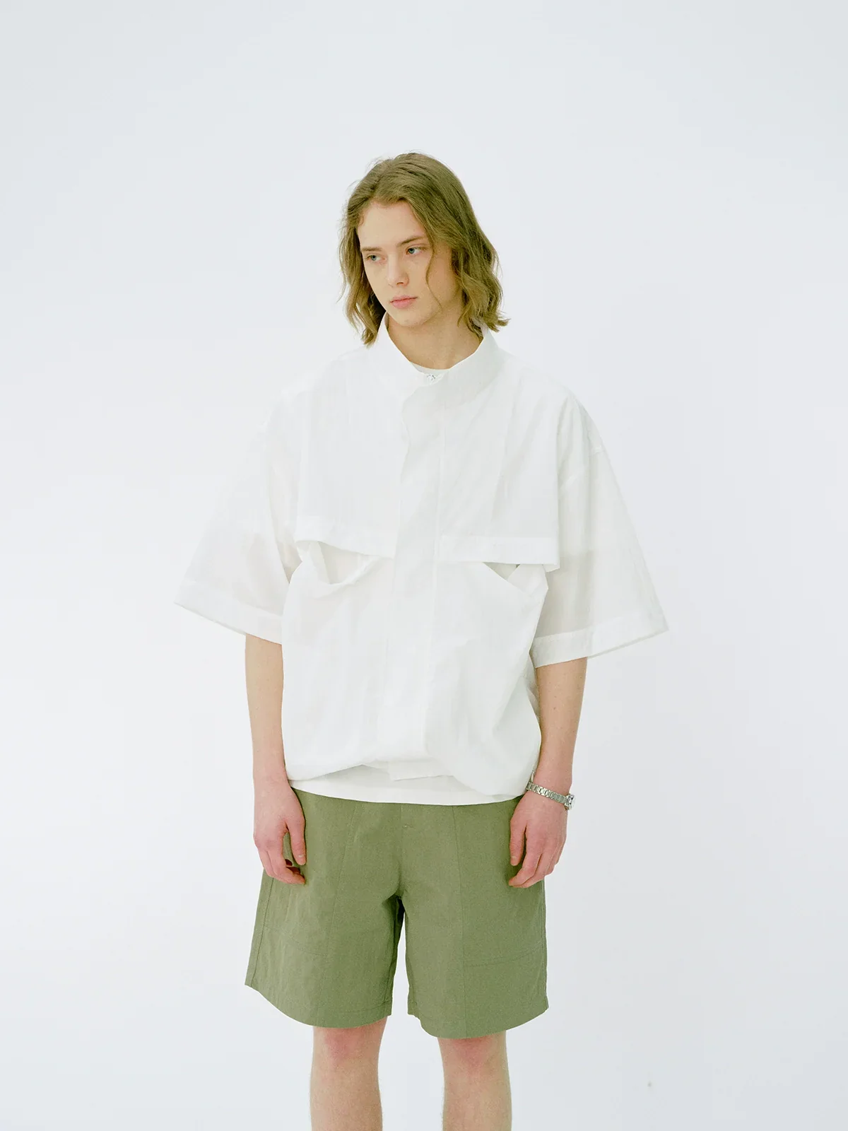 Olive Twill Cargo Shorts - Image 4
