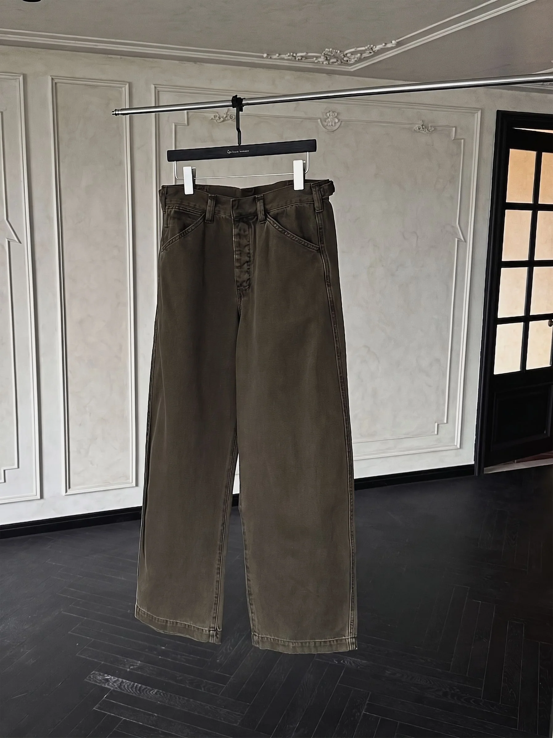 Olive Wide-Leg Trousers - Image 5