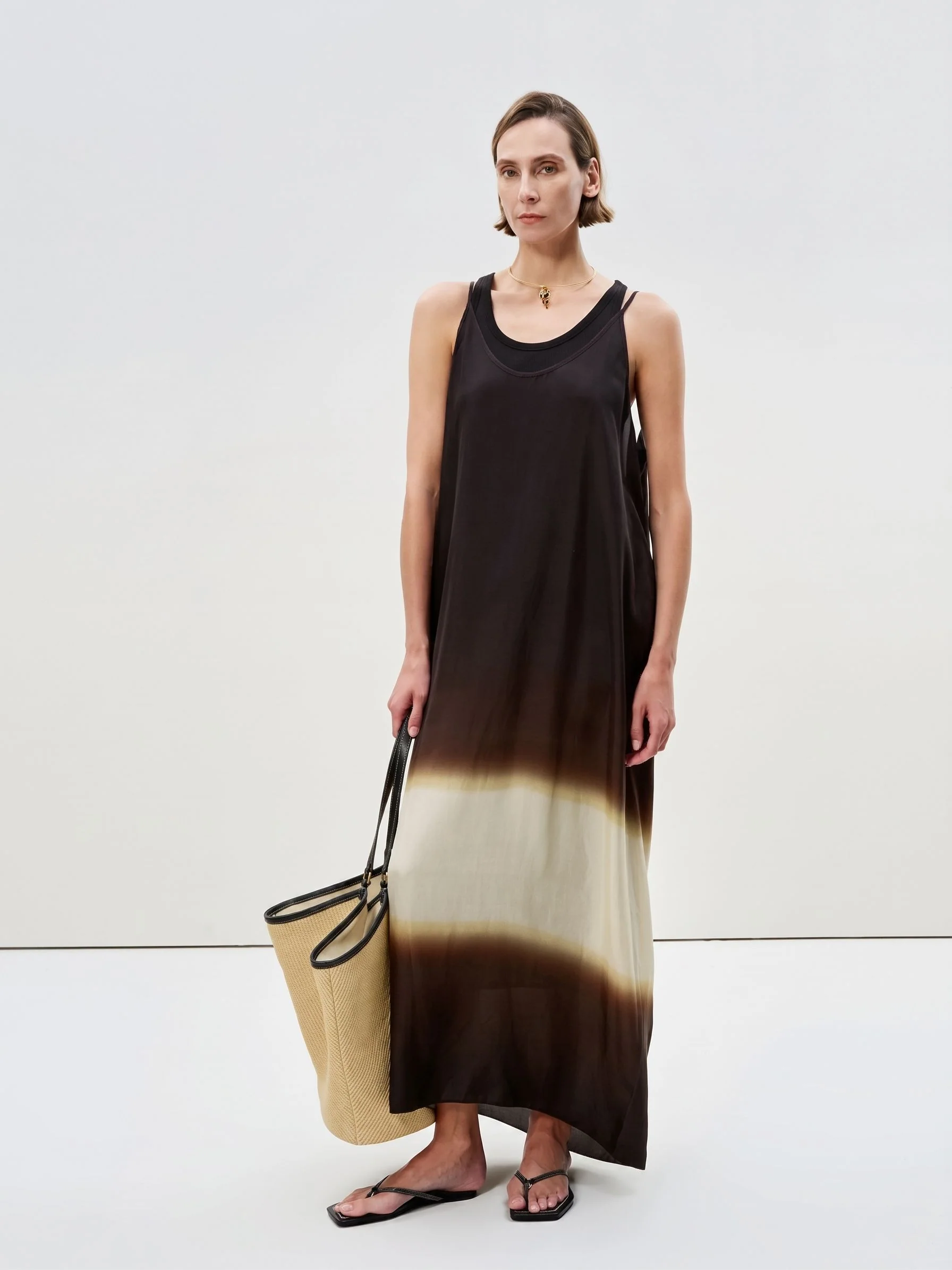 Ombre Mulberry Silk Slip Dress