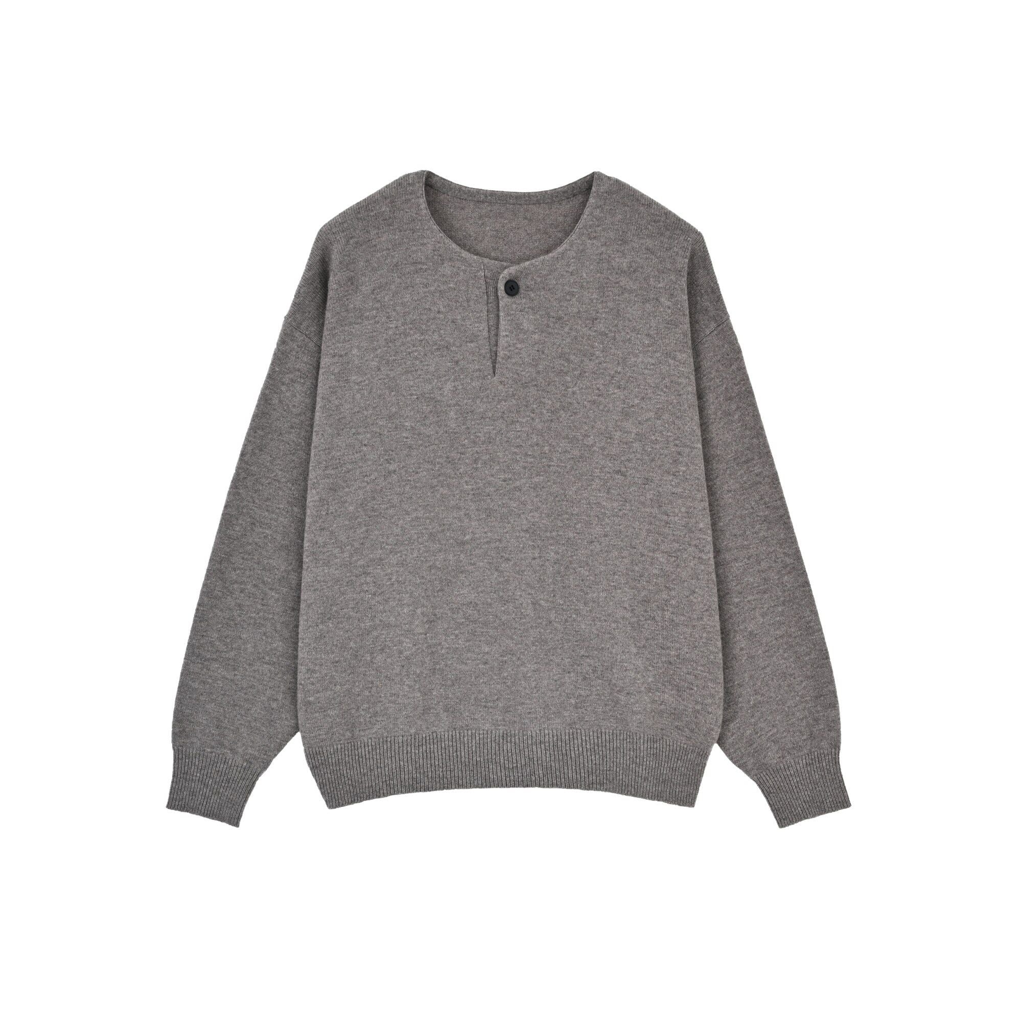 One-Button Henley Sweater - Image 7