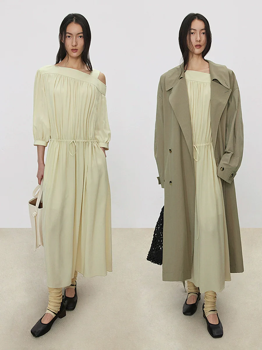 One-Shoulder Double-Crepe Mulberry Silk Dress - Image 5
