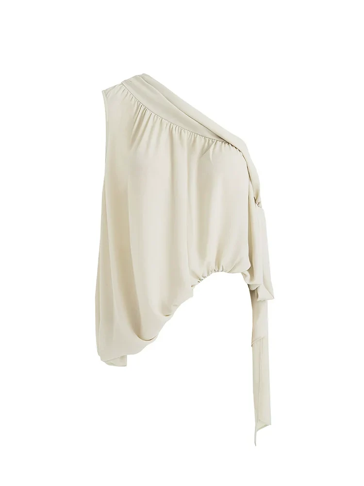 One-Shoulder Draped Tie Top - Image 4