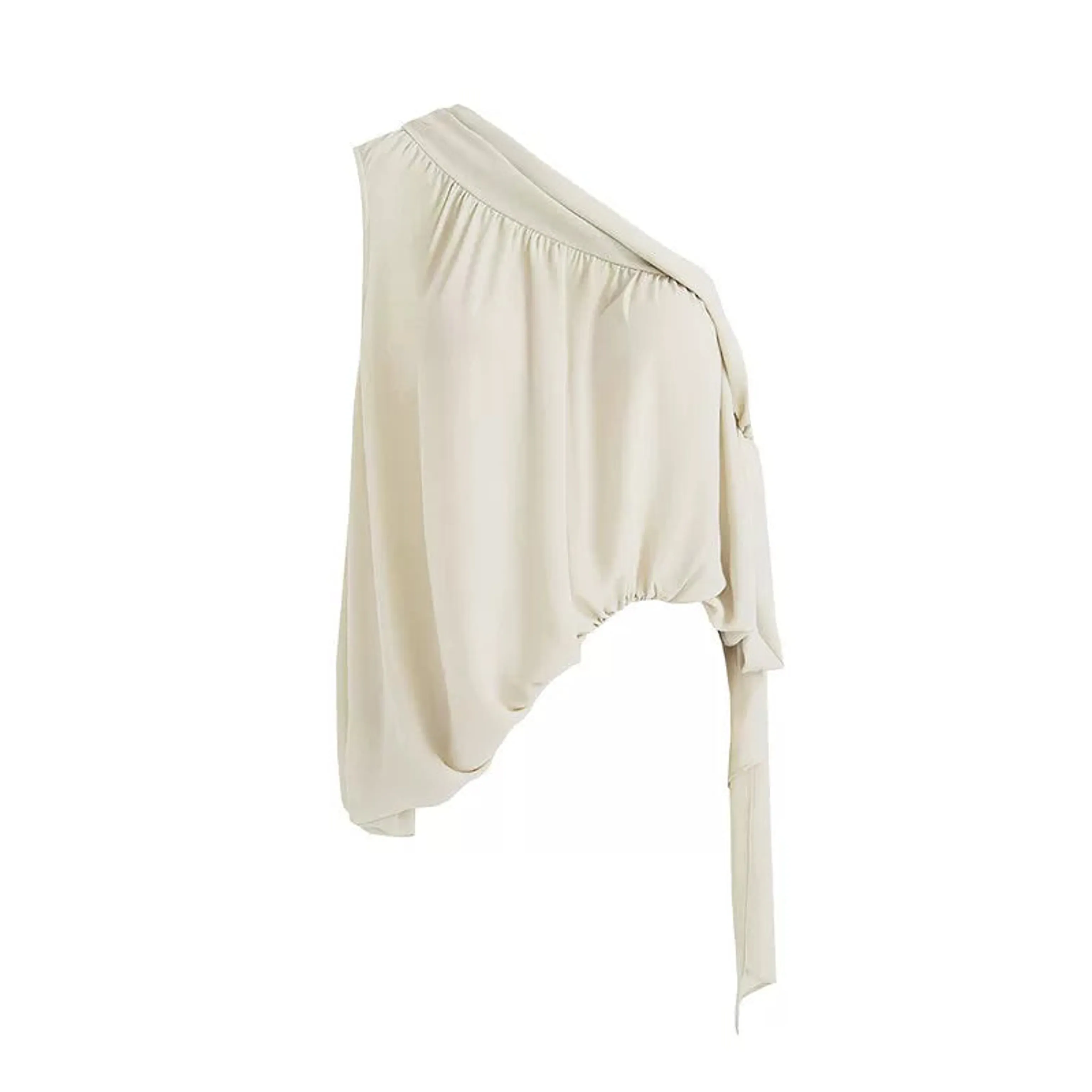 One-Shoulder Draped Tie Top - Image 6