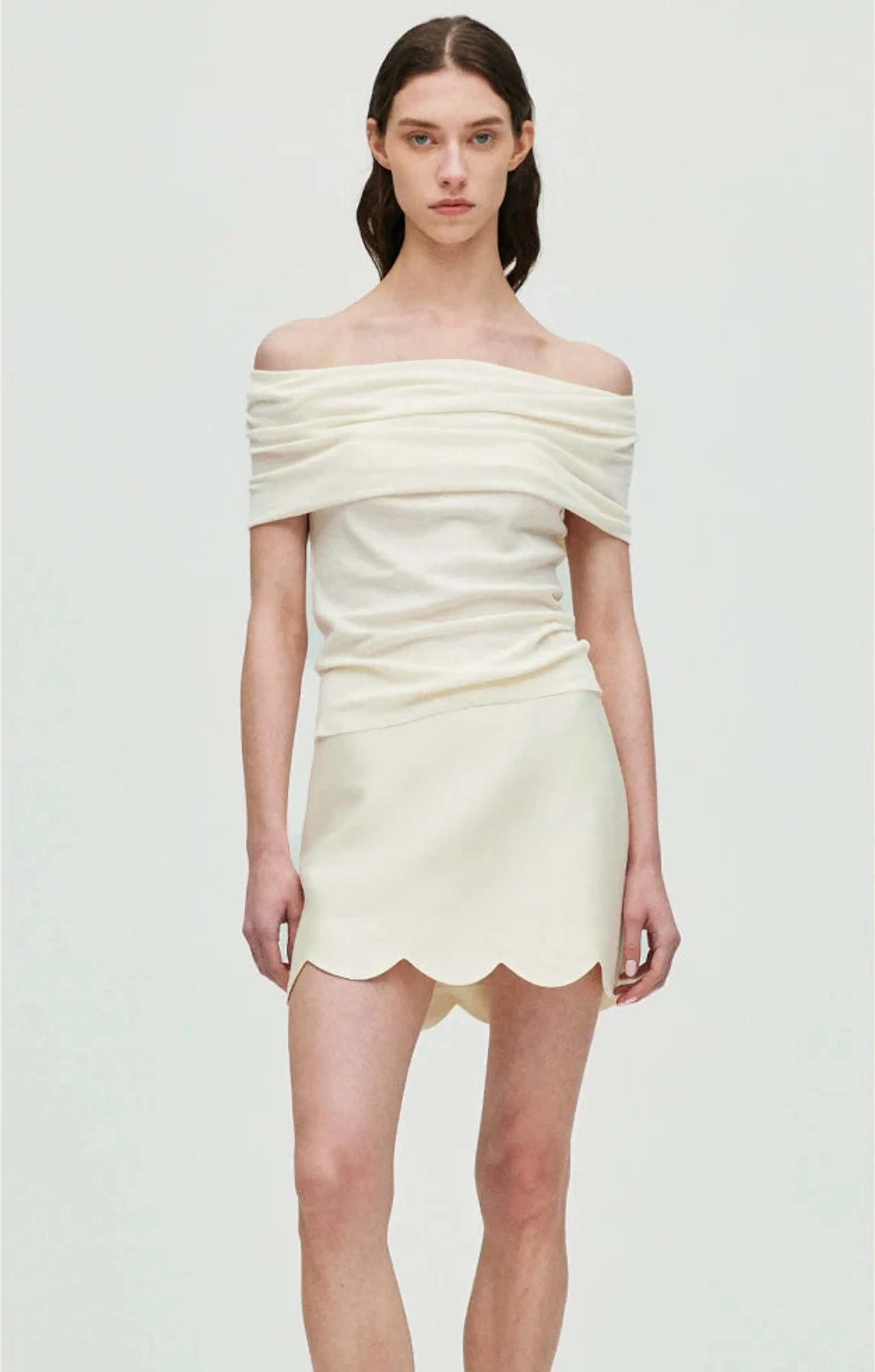One-Shoulder Slim Cotton Top