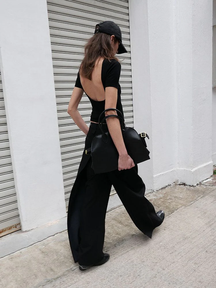 Open-Back Mockneck Top