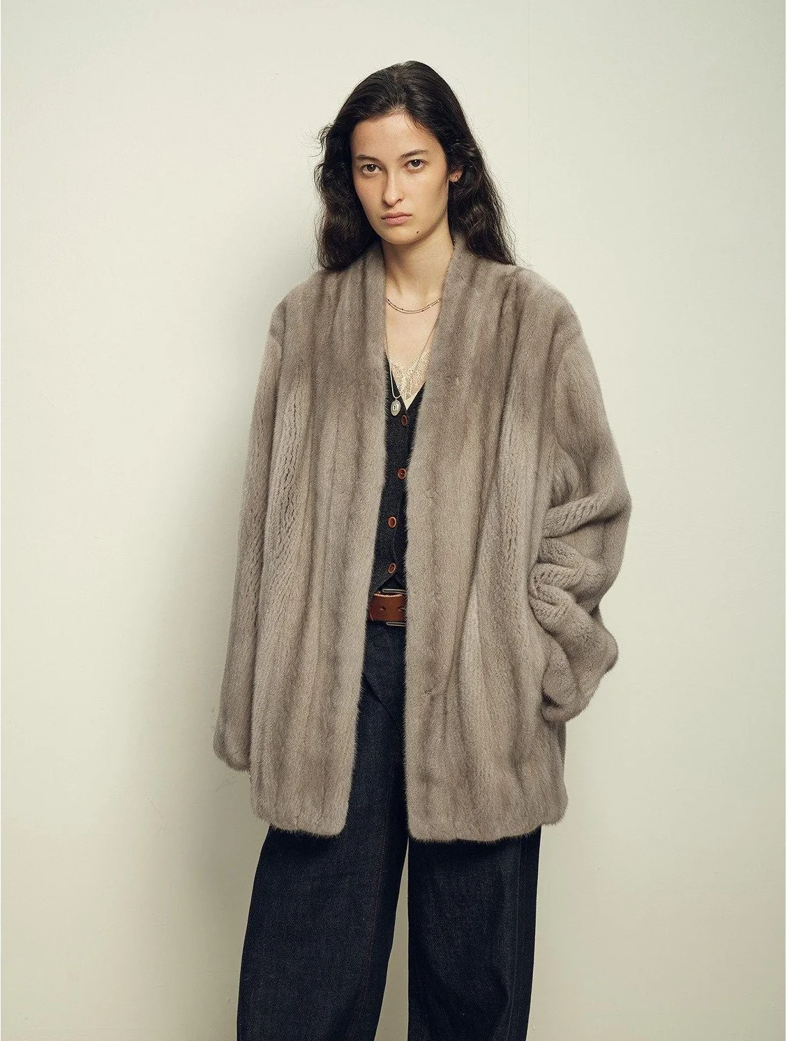 Open-Front Mink Coat - Image 11