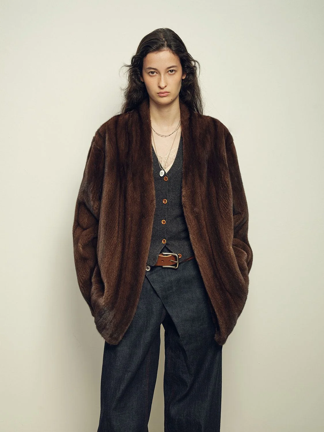Open-Front Mink Coat - Image 4