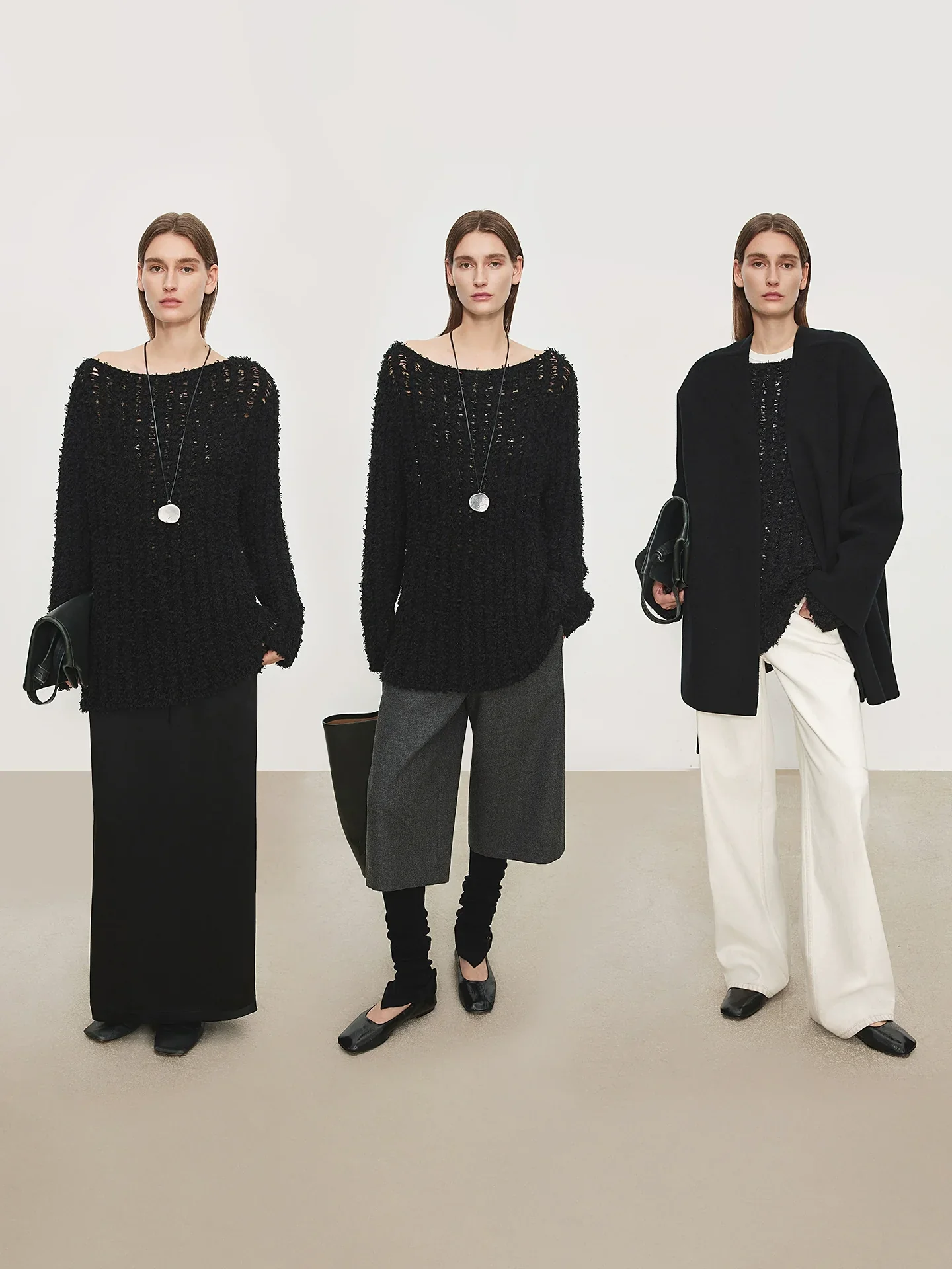 Open-Knit Boat-Neck Sweater - Image 3