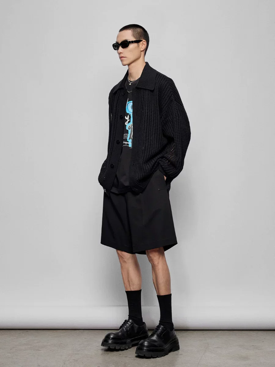Open-Knit Cotton-Cashmere Hoodie/Cardigan - Image 3
