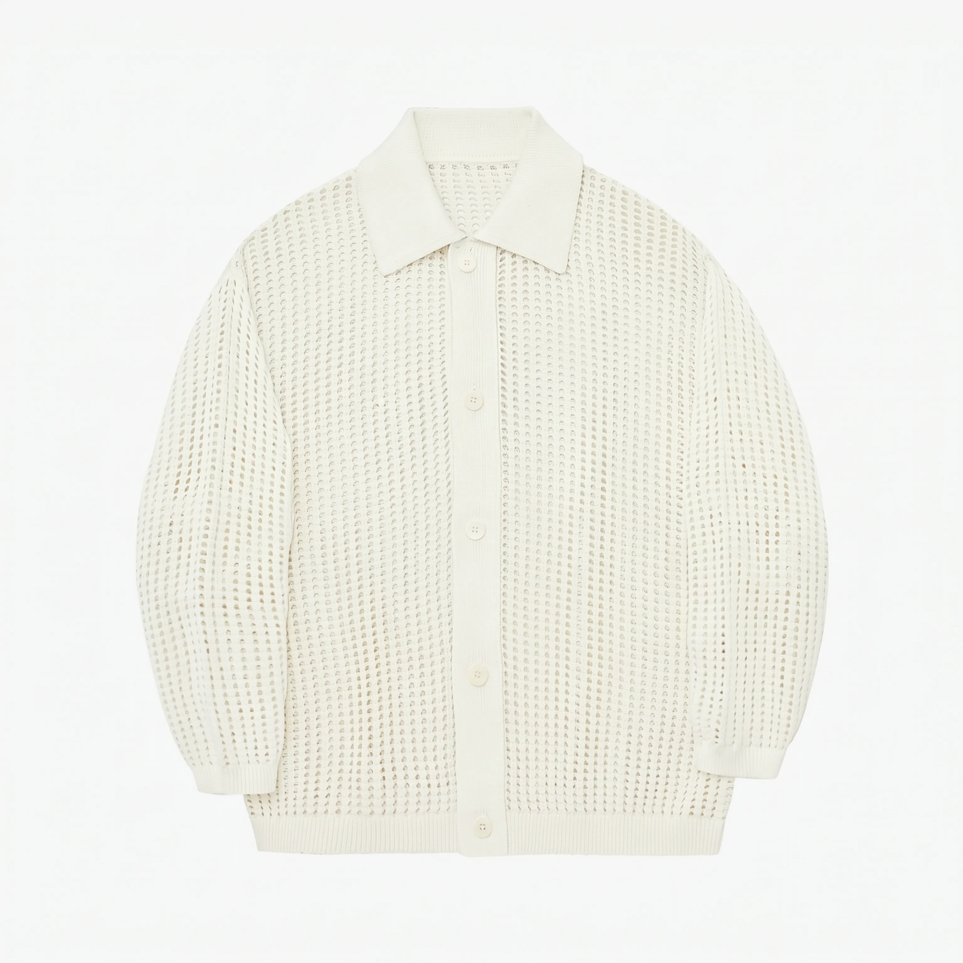 Open-Knit Cotton-Cashmere Hoodie/Cardigan - Image 5