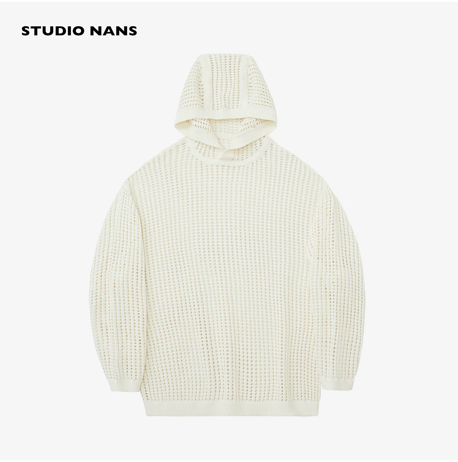 Open-Knit Cotton-Cashmere Hoodie/Cardigan - Image 7