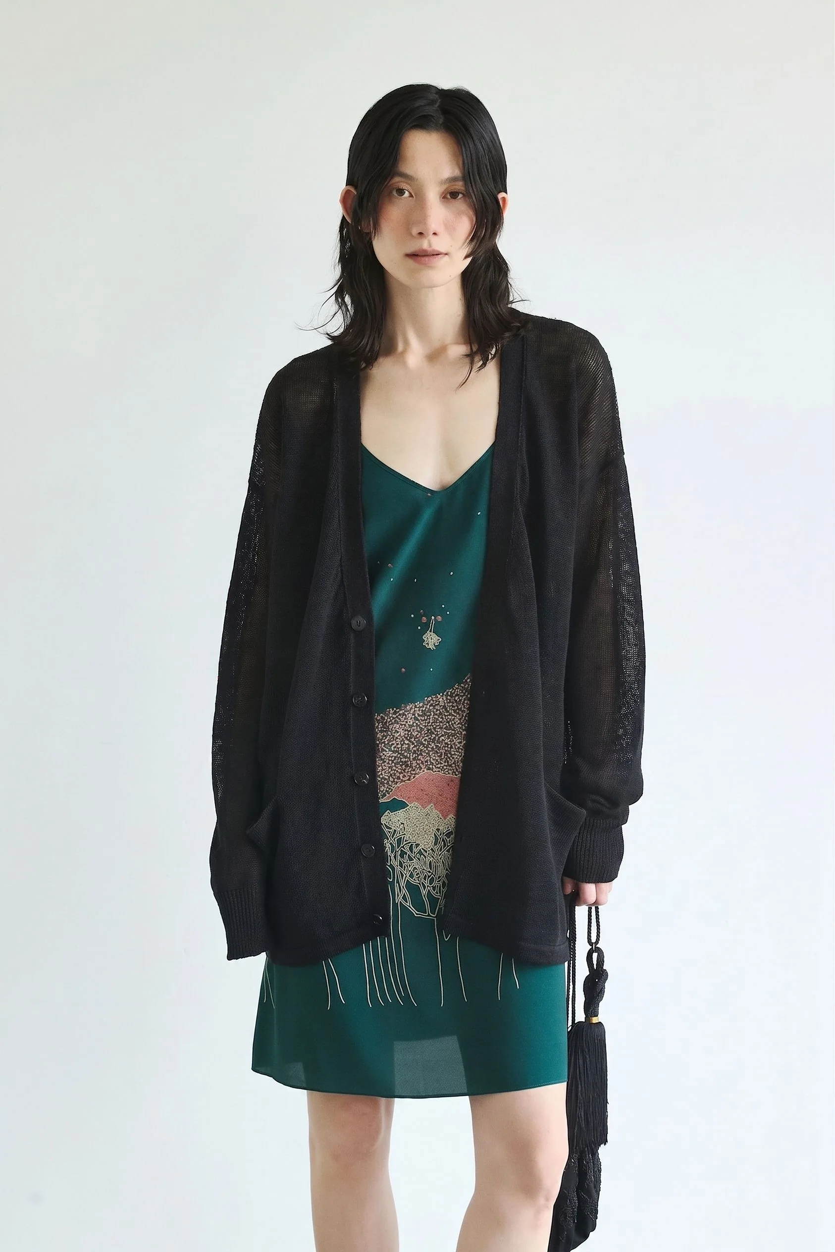 Open-Knit Linen Cardigan - Image 2