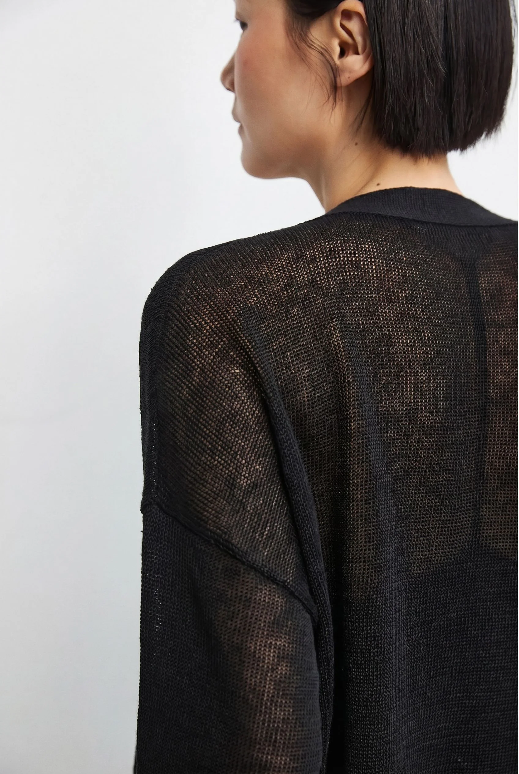 Open-Knit Linen Cardigan - Image 5