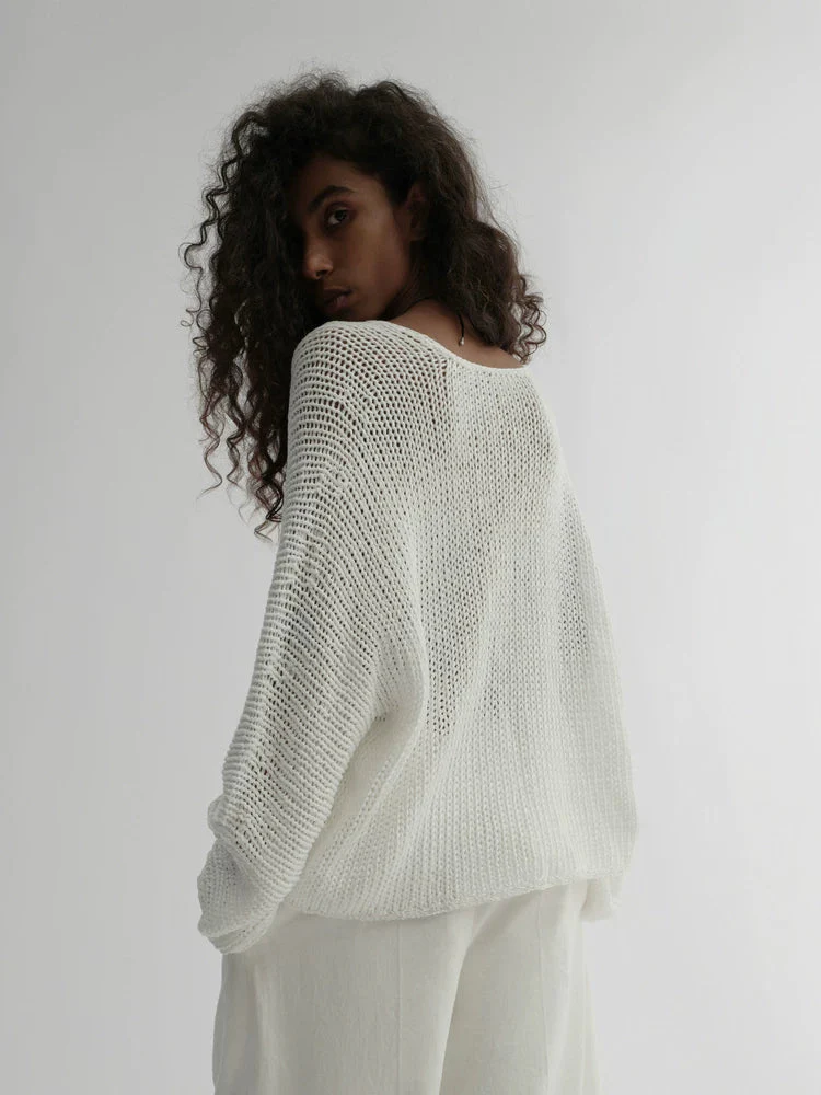 Open-Knit V Sweater - Image 2