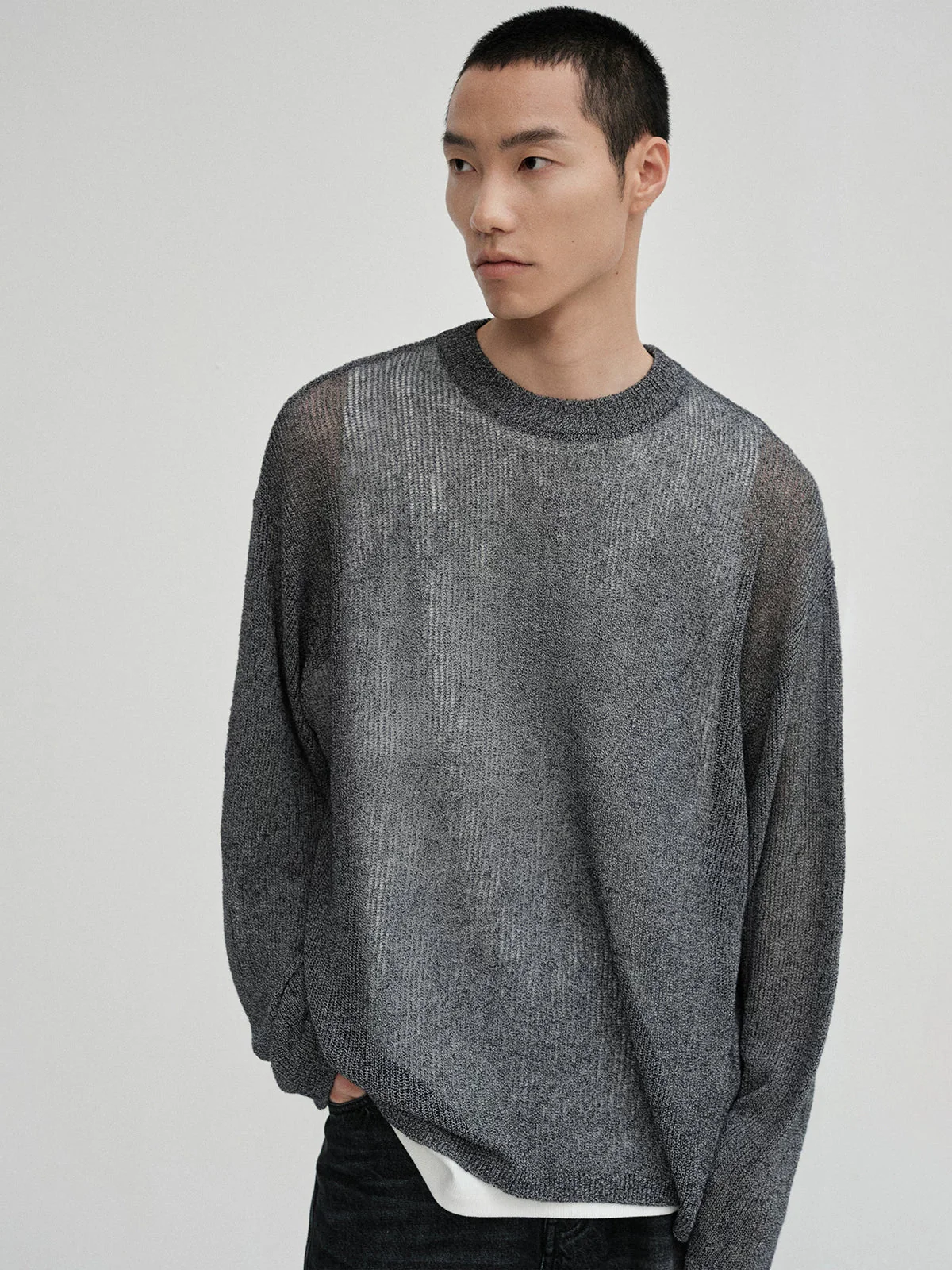 Openwork Crew Sweater - Image 3