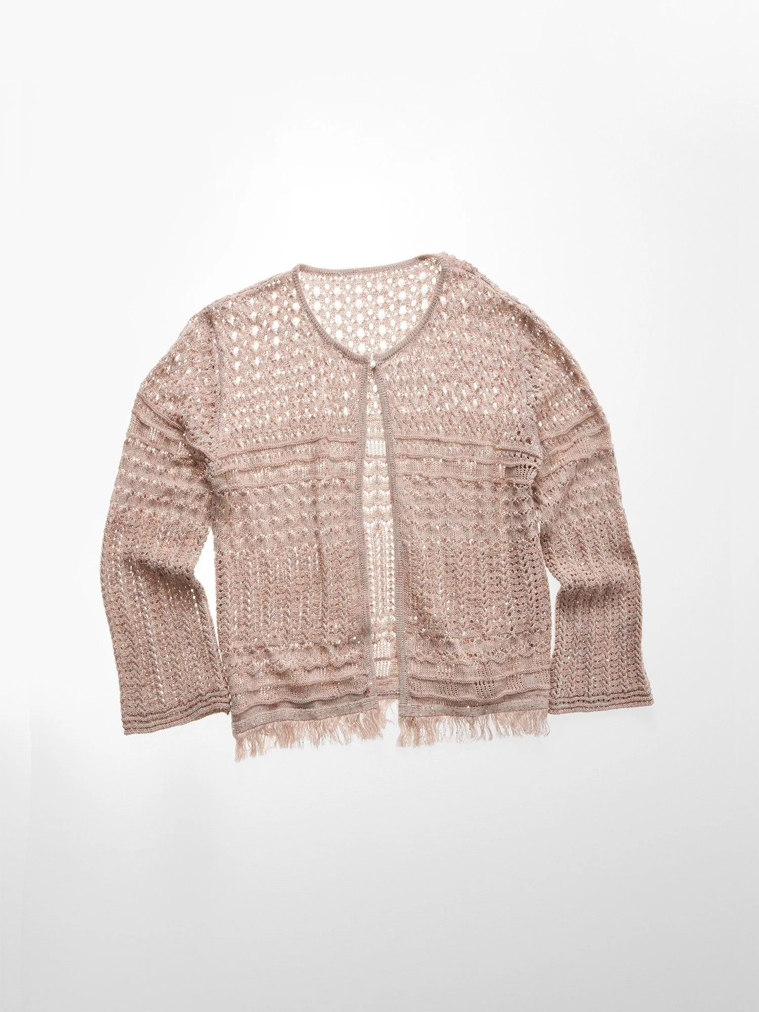 Openwork Fringe Cardigan