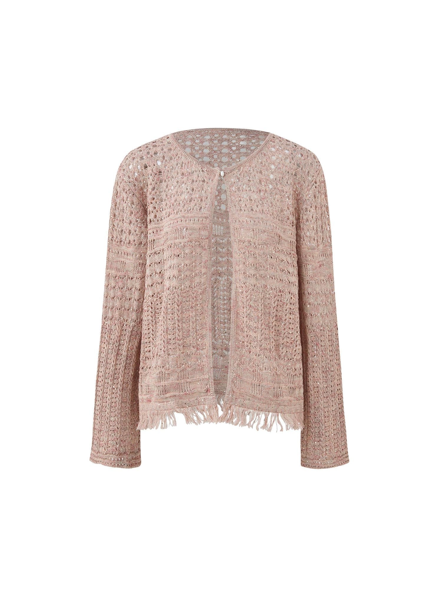 Openwork Fringe Cardigan - Image 2