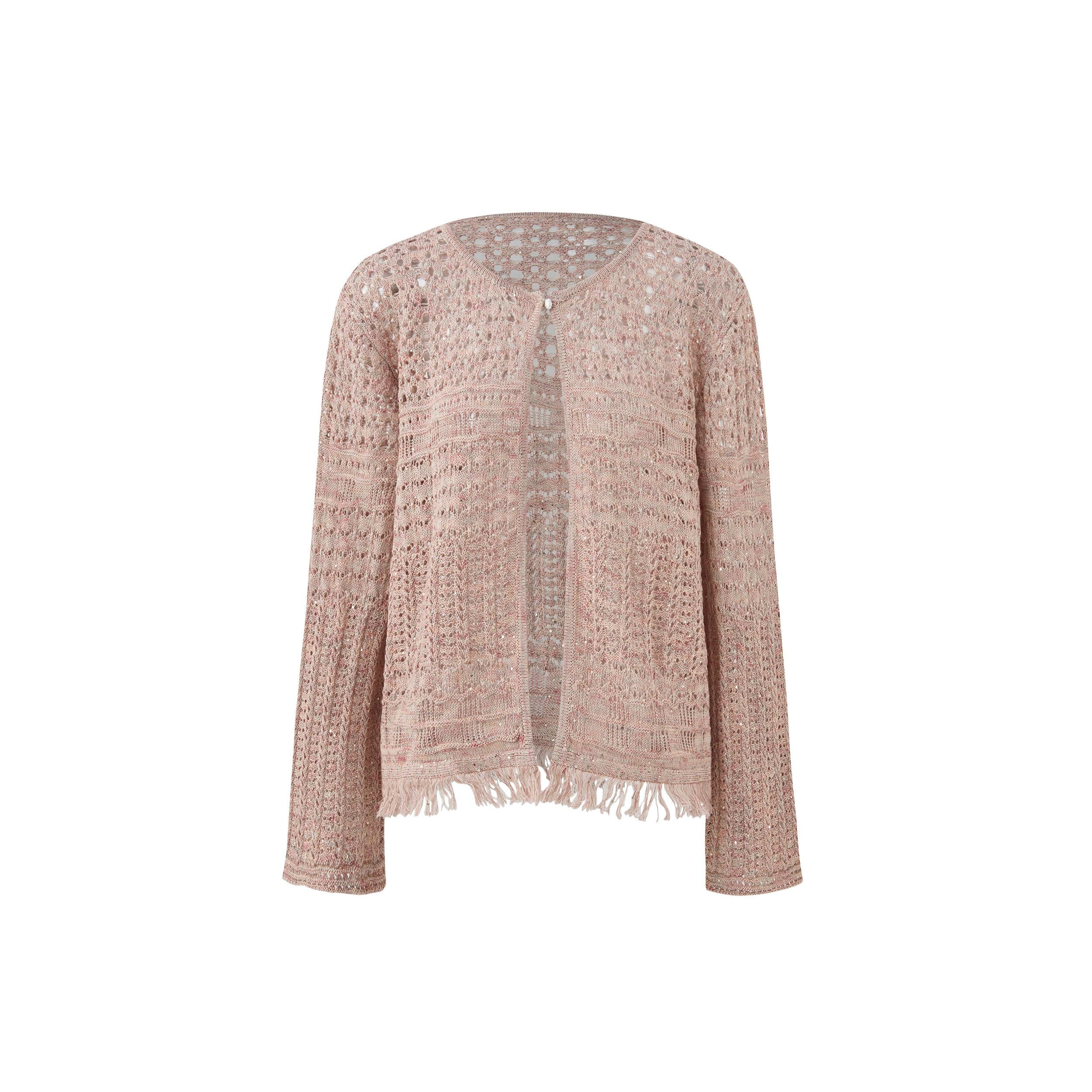 Openwork Fringe Cardigan - Image 3