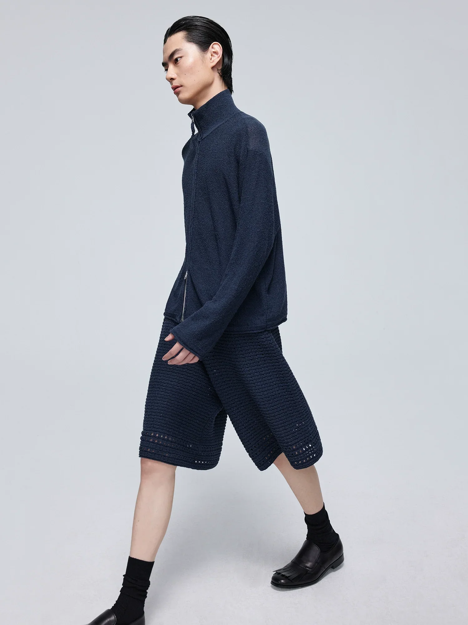 Openwork Knit Bermuda Shorts - Image 2