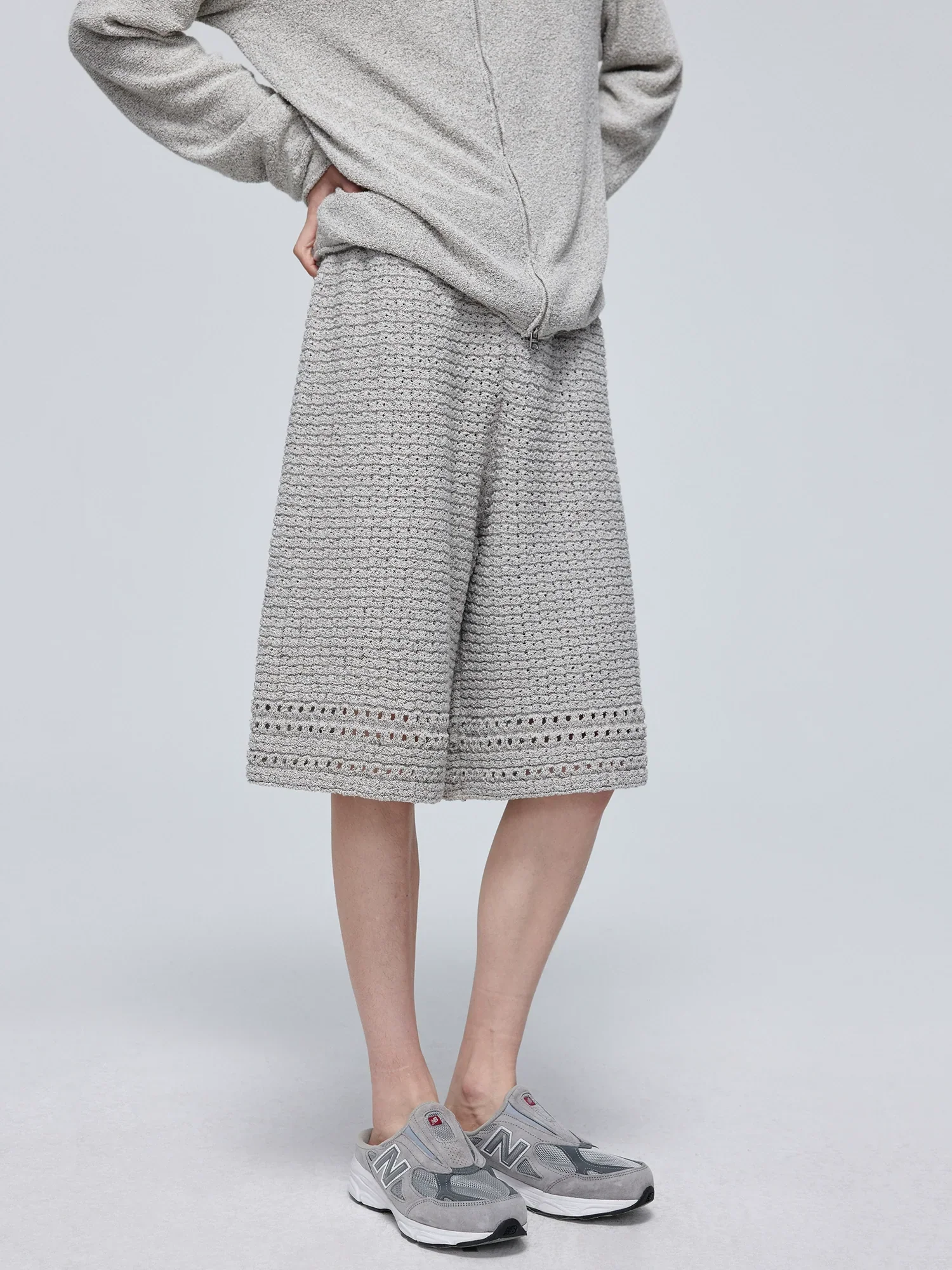 Openwork Knit Bermuda Shorts - Image 3