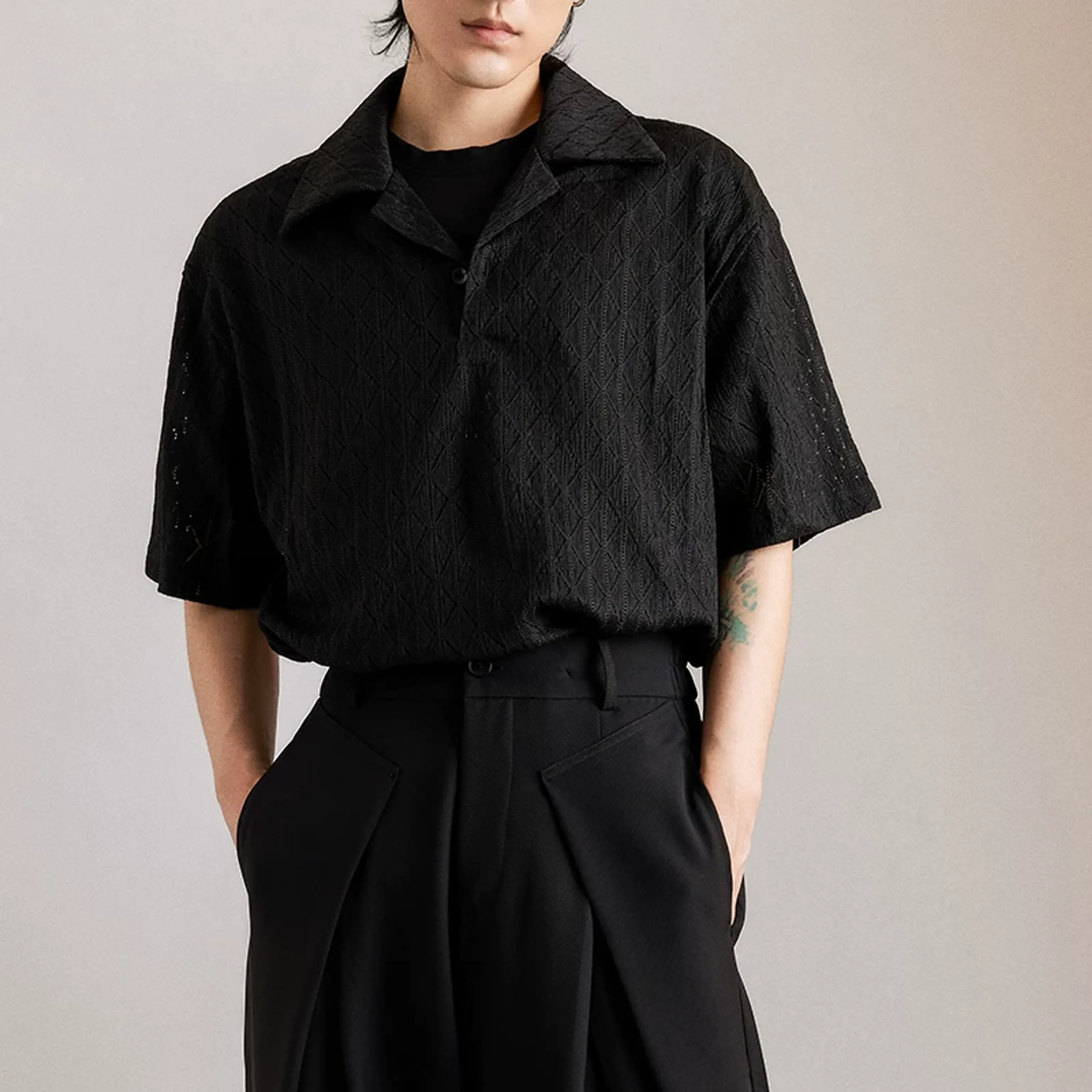 Openwork Knit Polo - Image 6