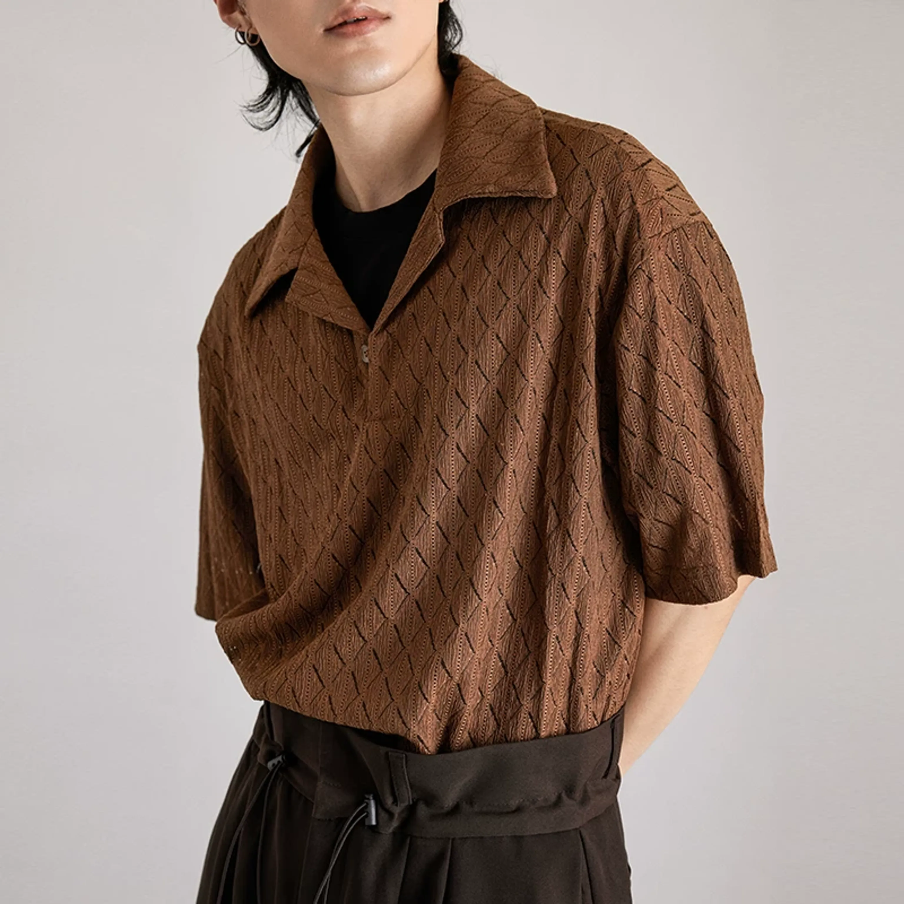 Openwork Knit Polo - Image 7