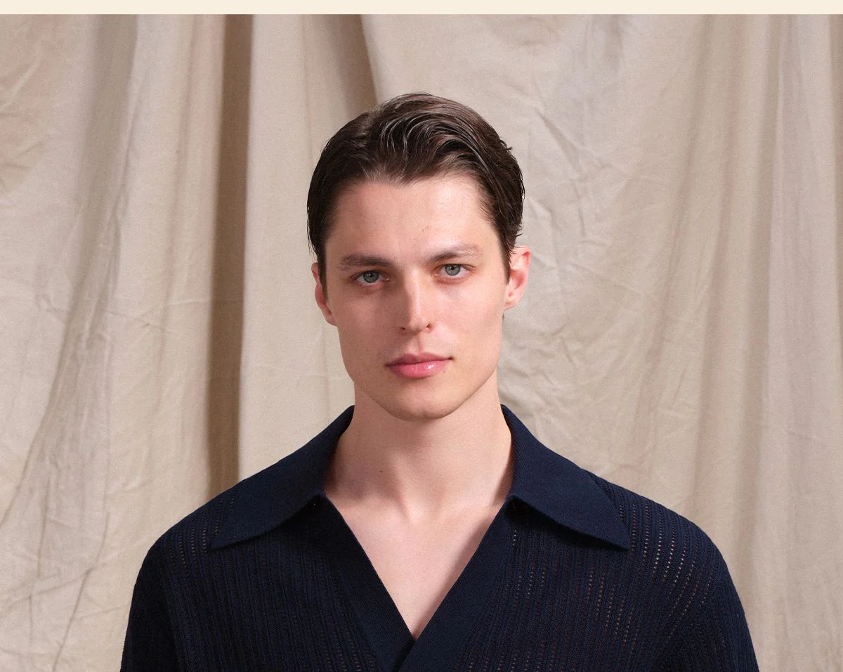 Openwork Knit Polo Shirt - Image 4