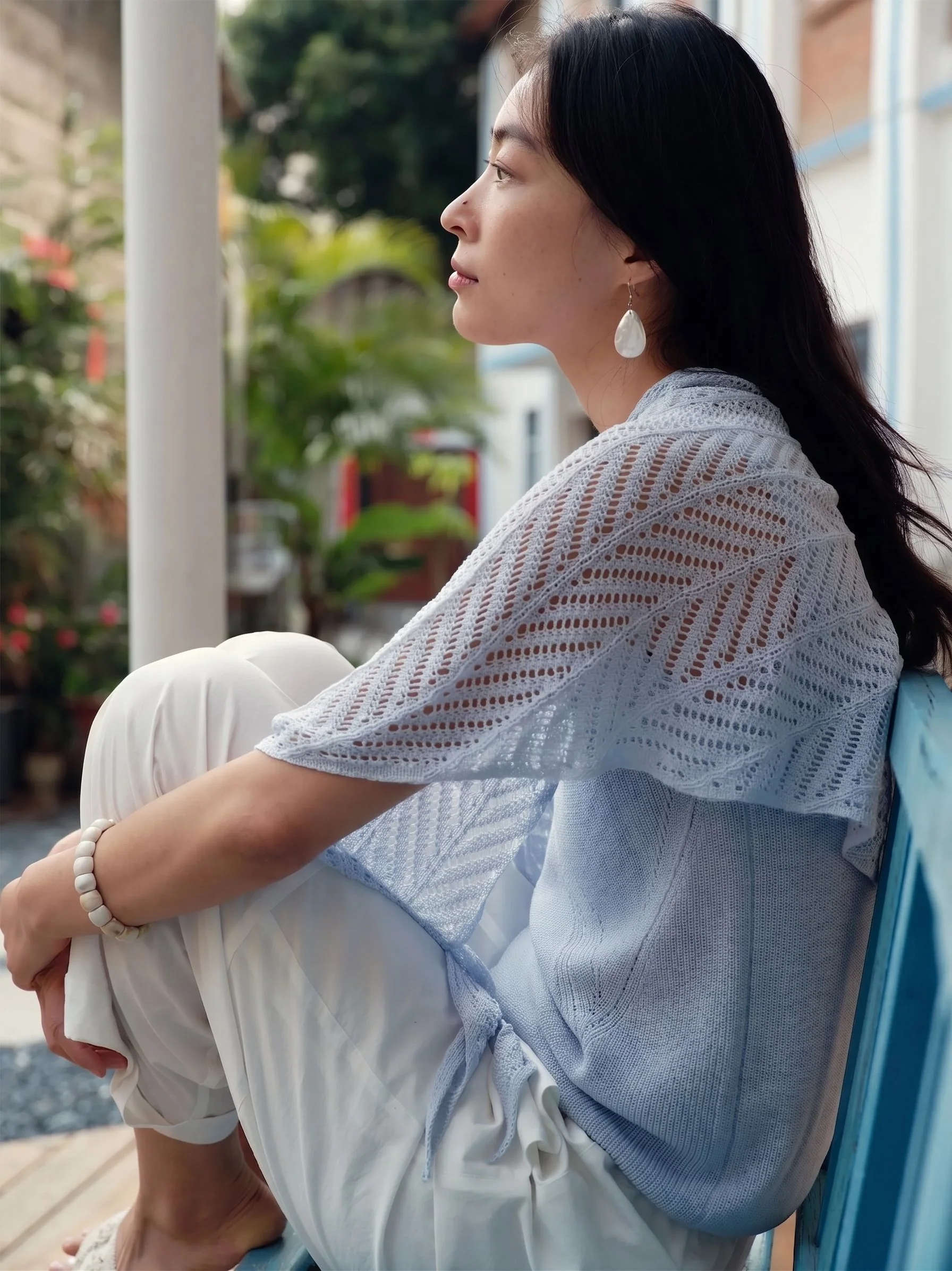 Openwork Knit Shawl