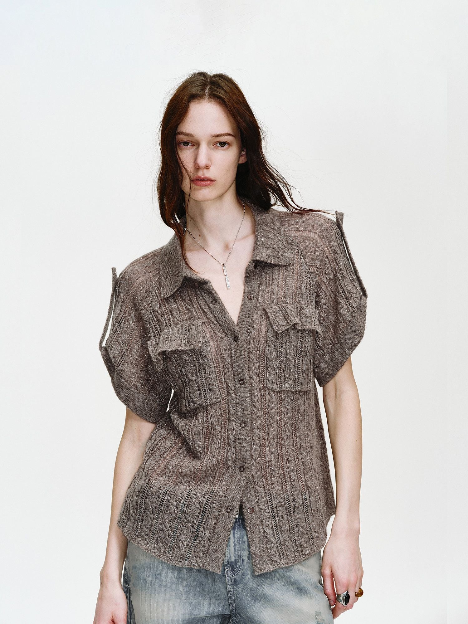 Openwork Knit Shirt
