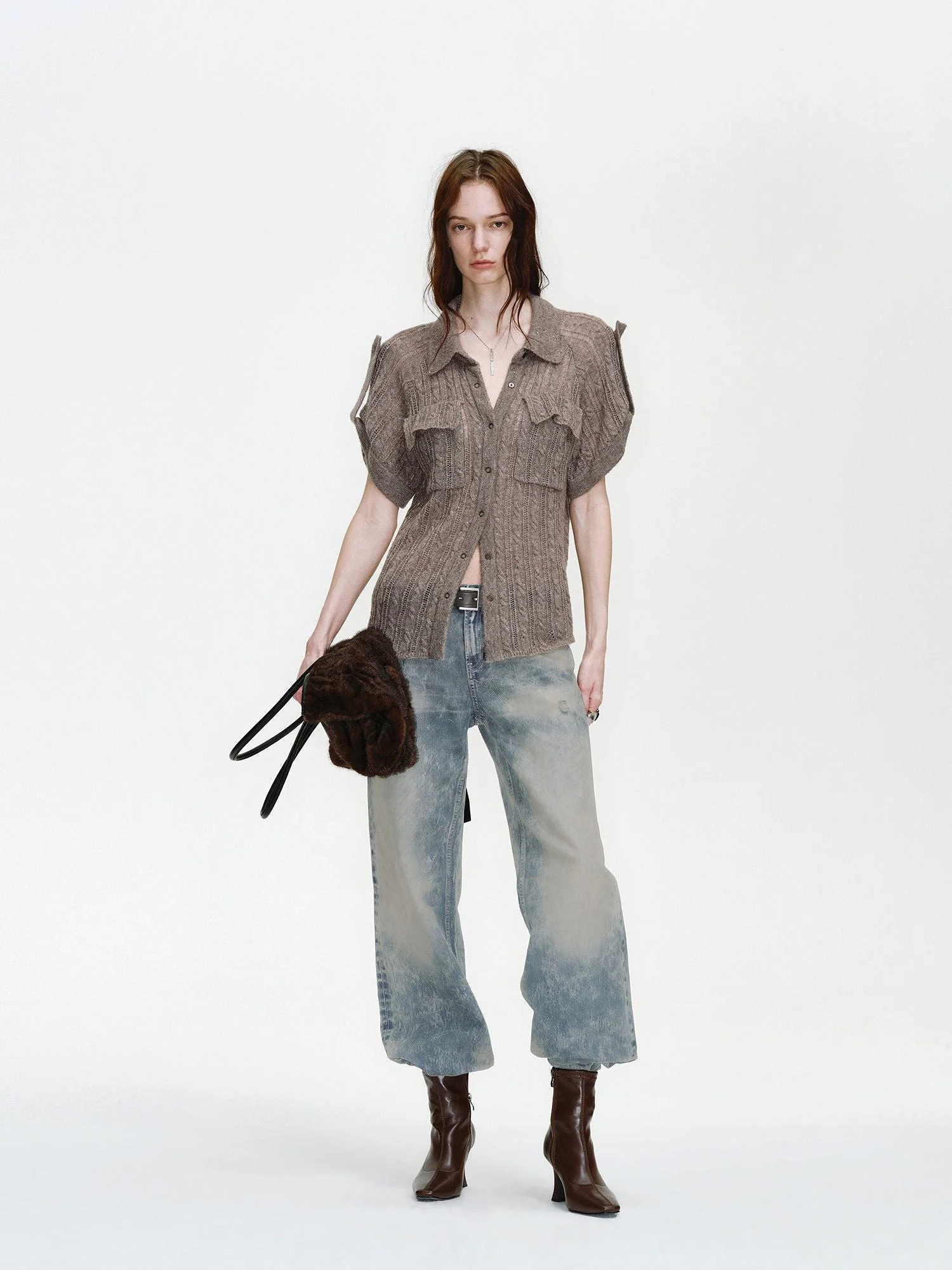 Openwork Knit Shirt - Image 2
