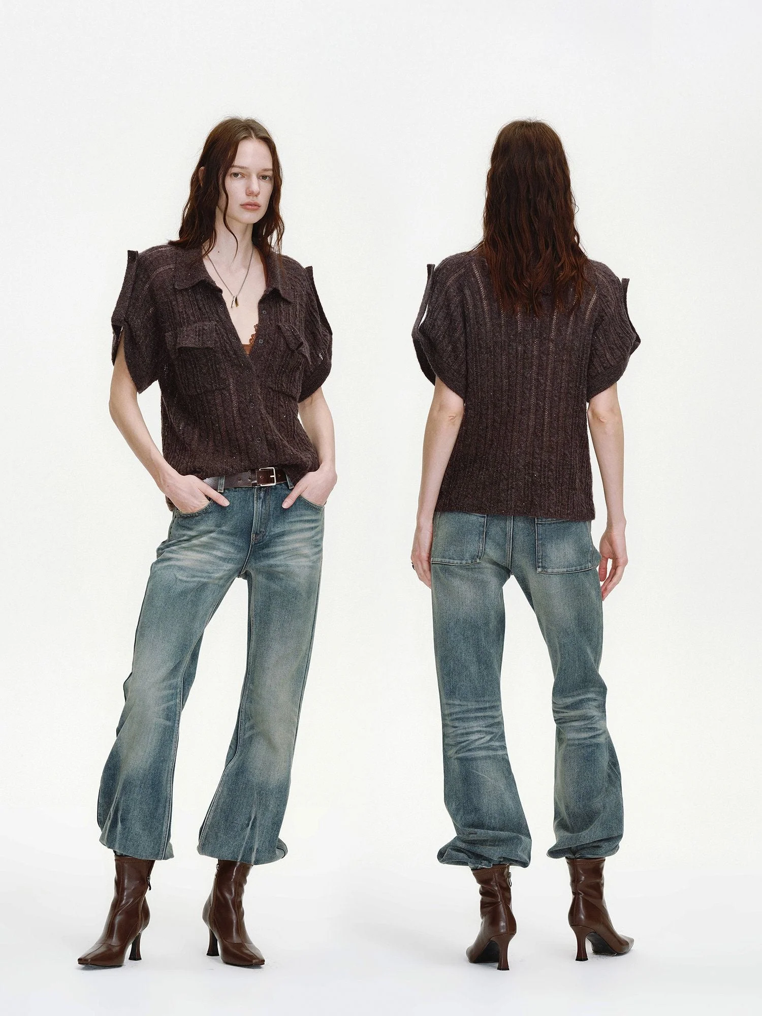 Openwork Knit Shirt - Image 4