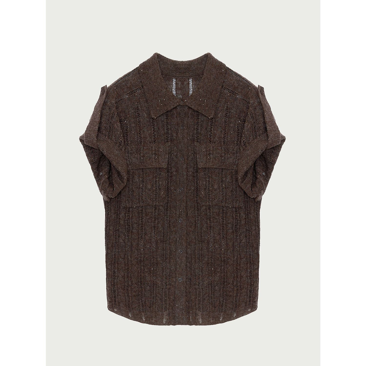 Openwork Knit Shirt - Image 6