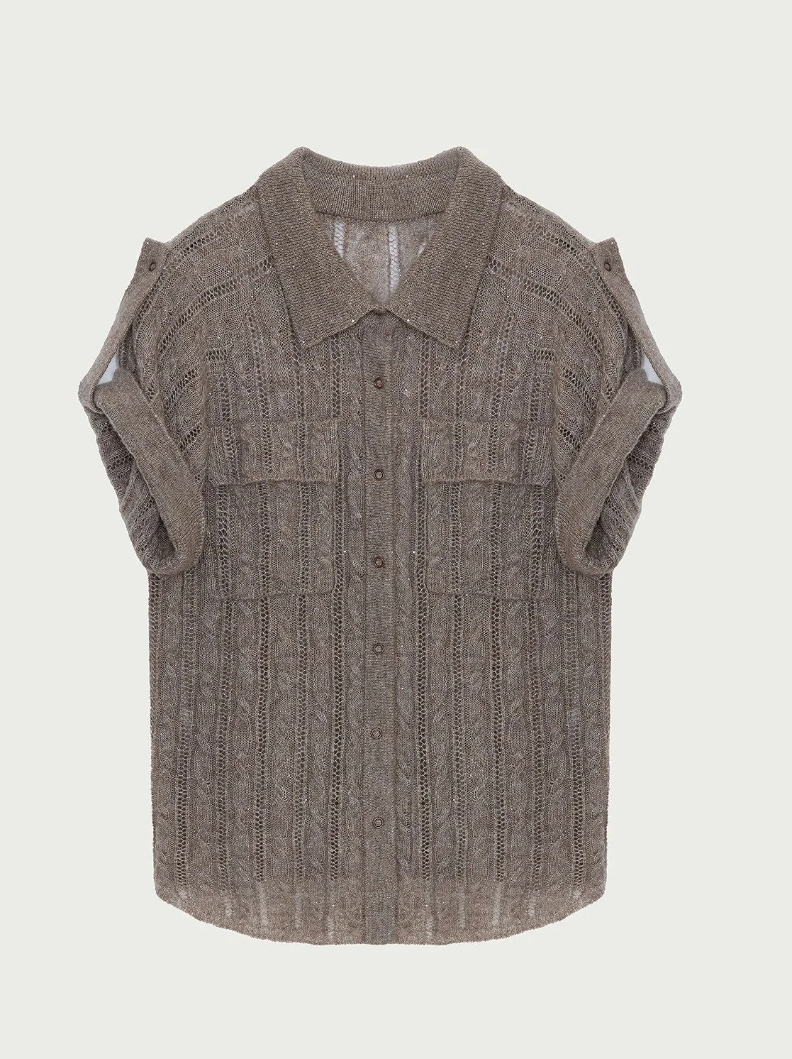 Openwork Knit Shirt - Image 7